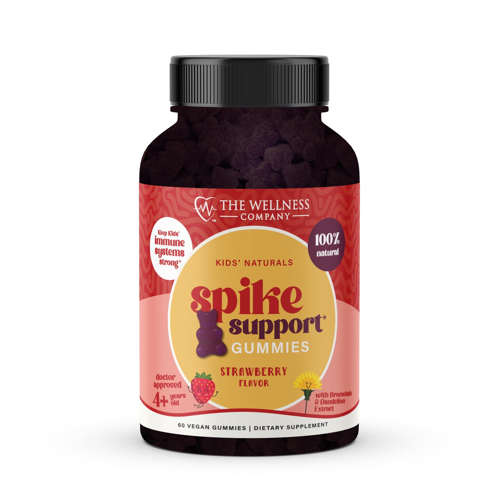 The Wellness Company Kids Naturals Spike Support Gummies – Year-Round Wellness with Vitamin C, D & Zinc, 60 Gummies