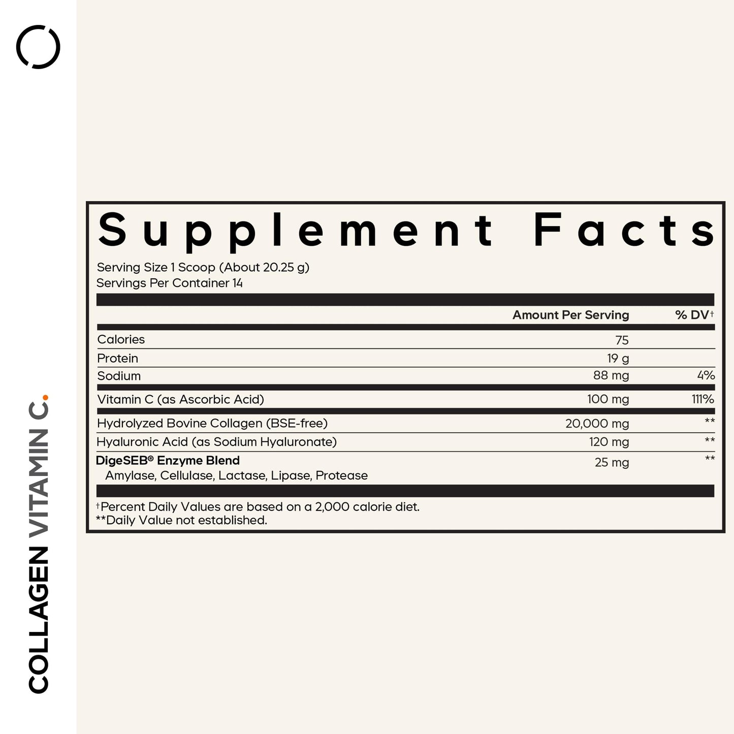 Codeage Collagen Peptides Powder + Vitamin C, 9.98 oz