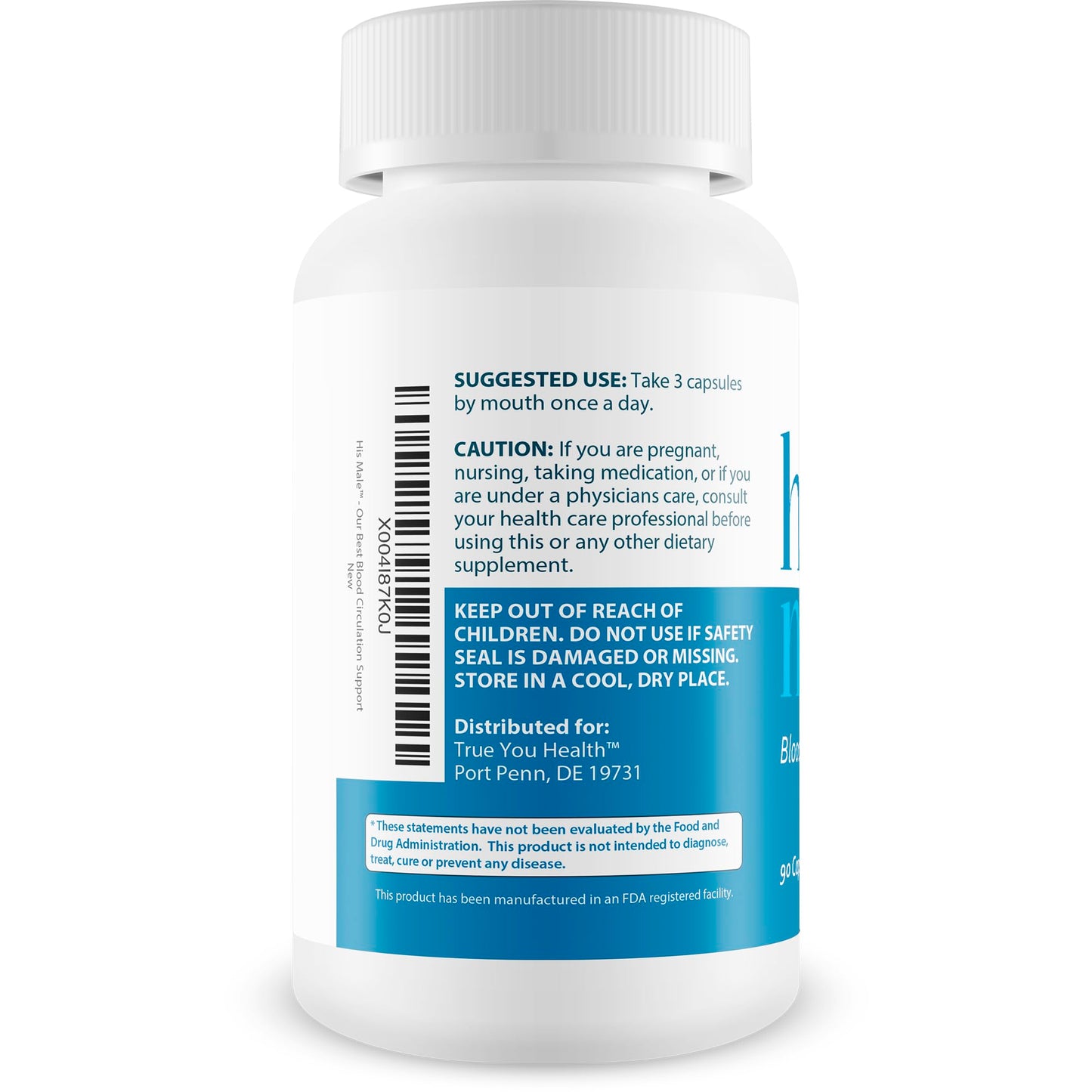 True You Health Male Blood Flow Support Capsule, 90 Count