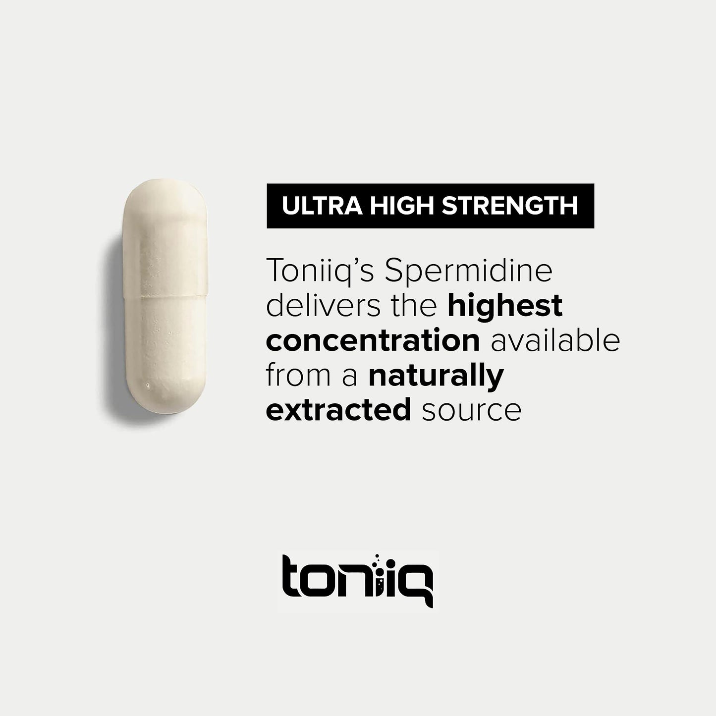 Toniiq Ultra Concentrated 500mg Spermidine Capsules for Men and Women, 120 Count