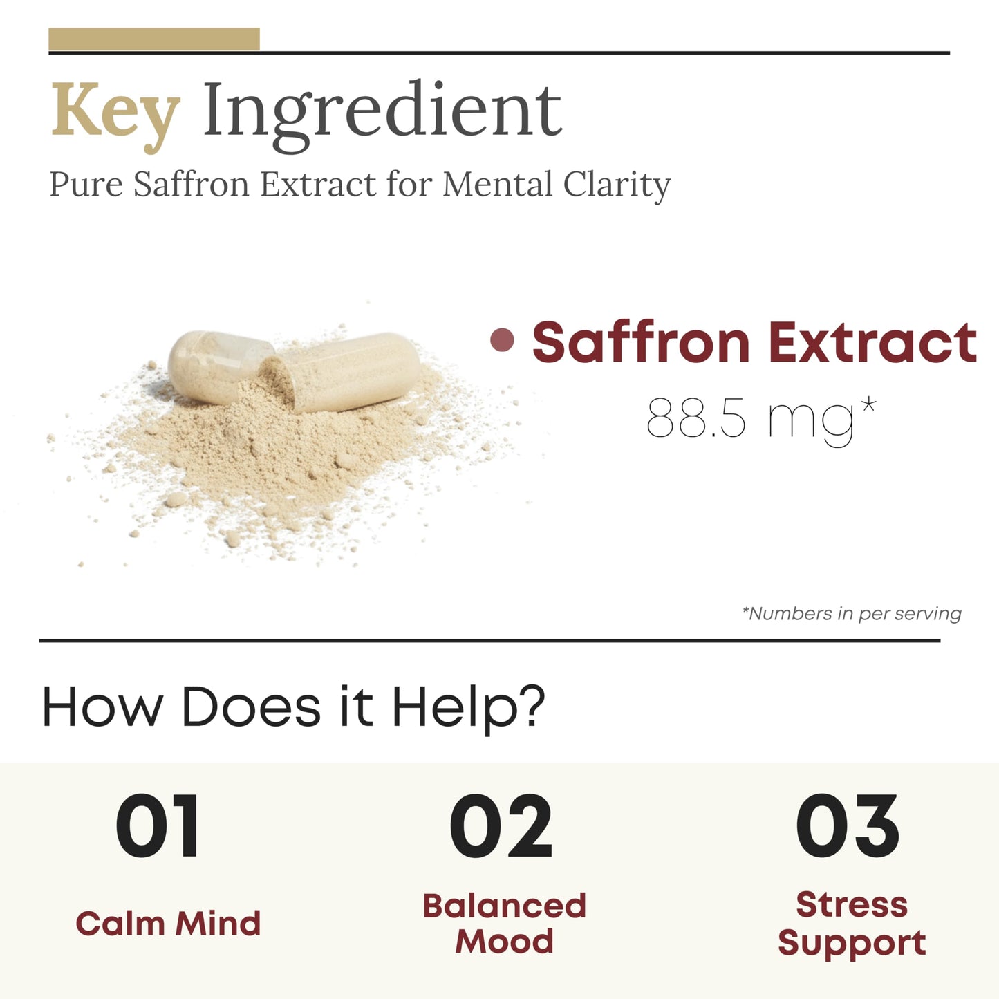 ZAB Saffron Supplements 88.5mg Pure Saffron Extract Capsules, Daily Mood, Energy & Eye Health Support, 90 Capsules