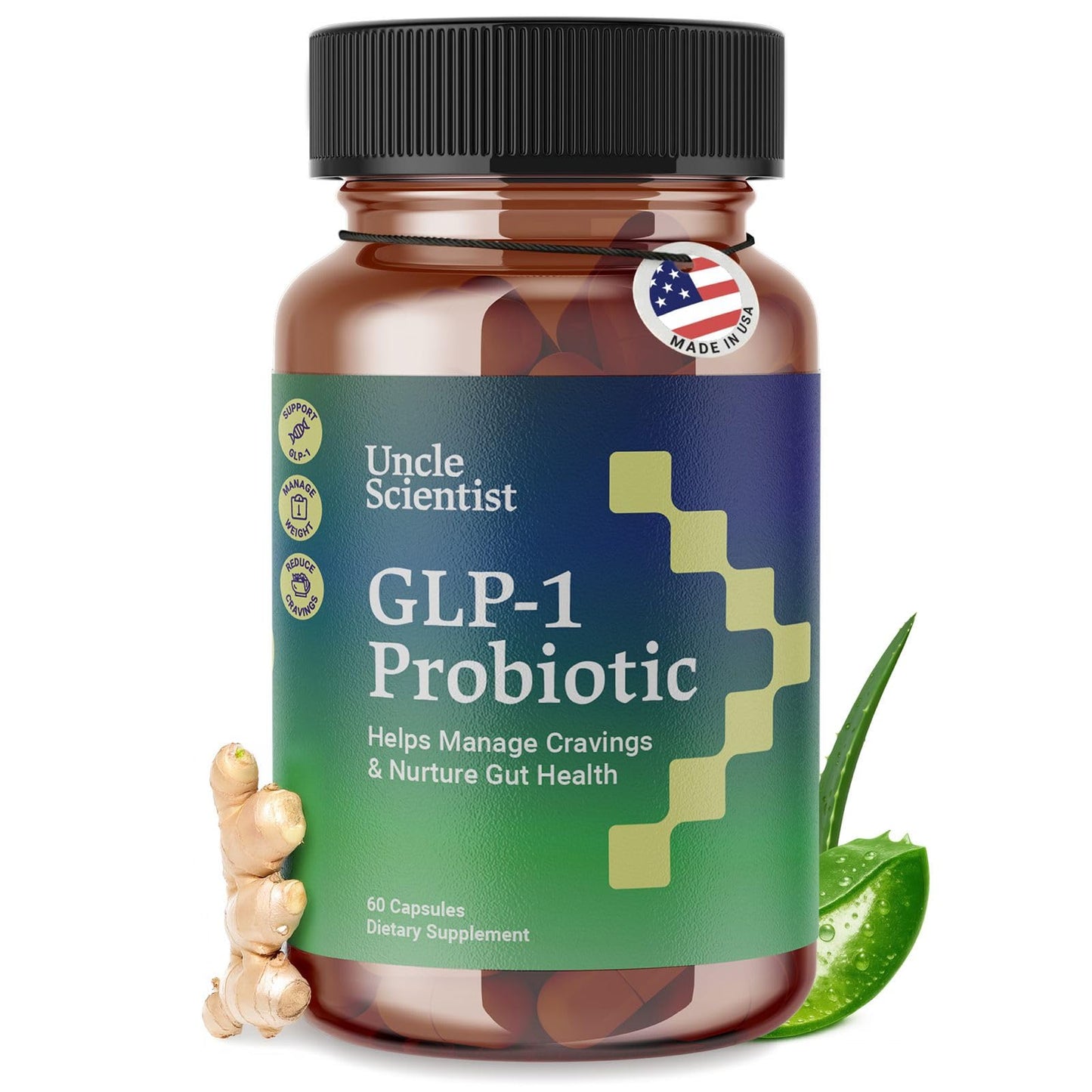 Uncle Scientist GLP-1 Probiotic Dietary Supplement Capsule 60 Count