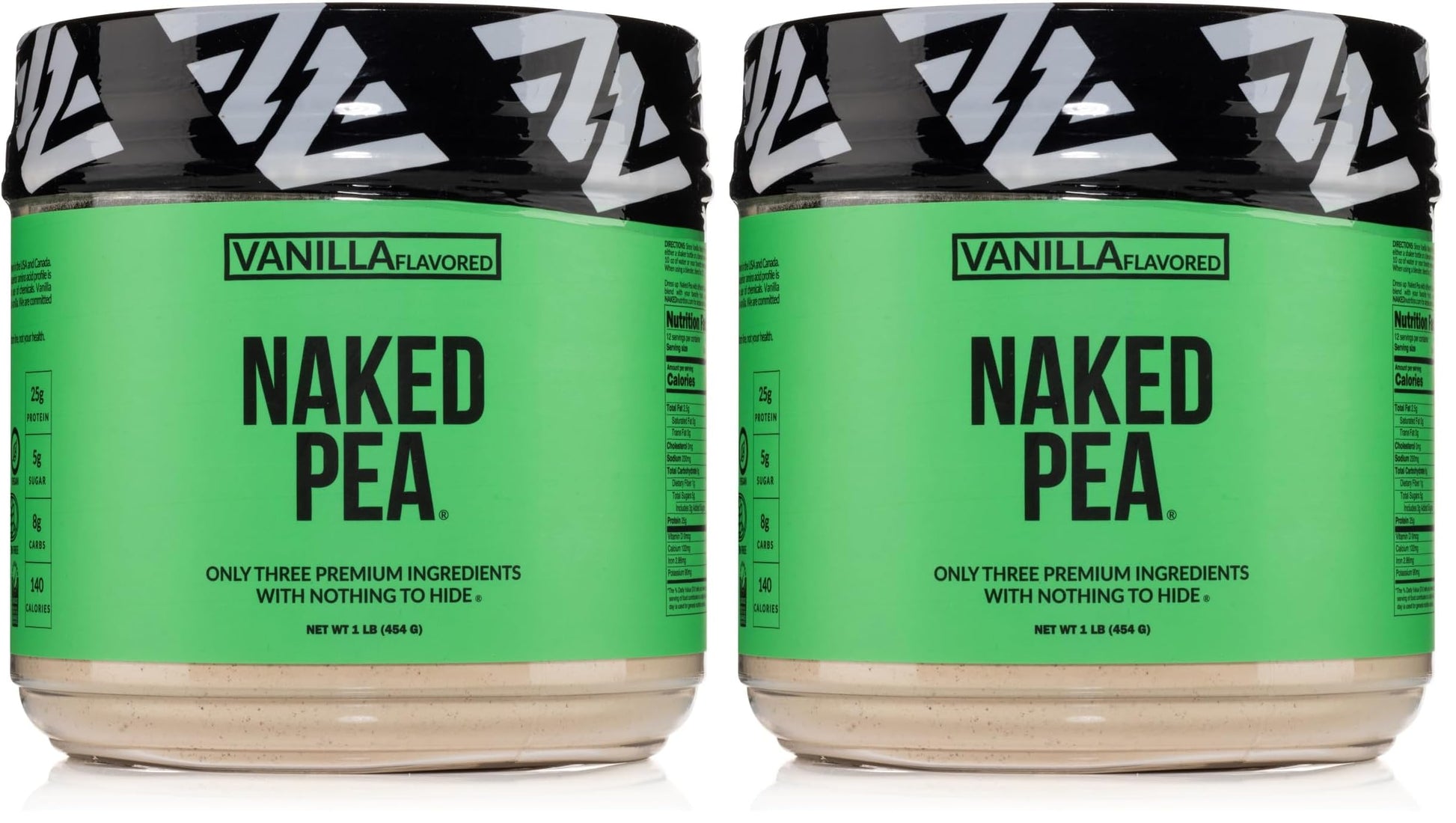 NAKED Vanilla Pea Protein Isolate Powder, 1 lb (Pack of 2), 32 Servings
