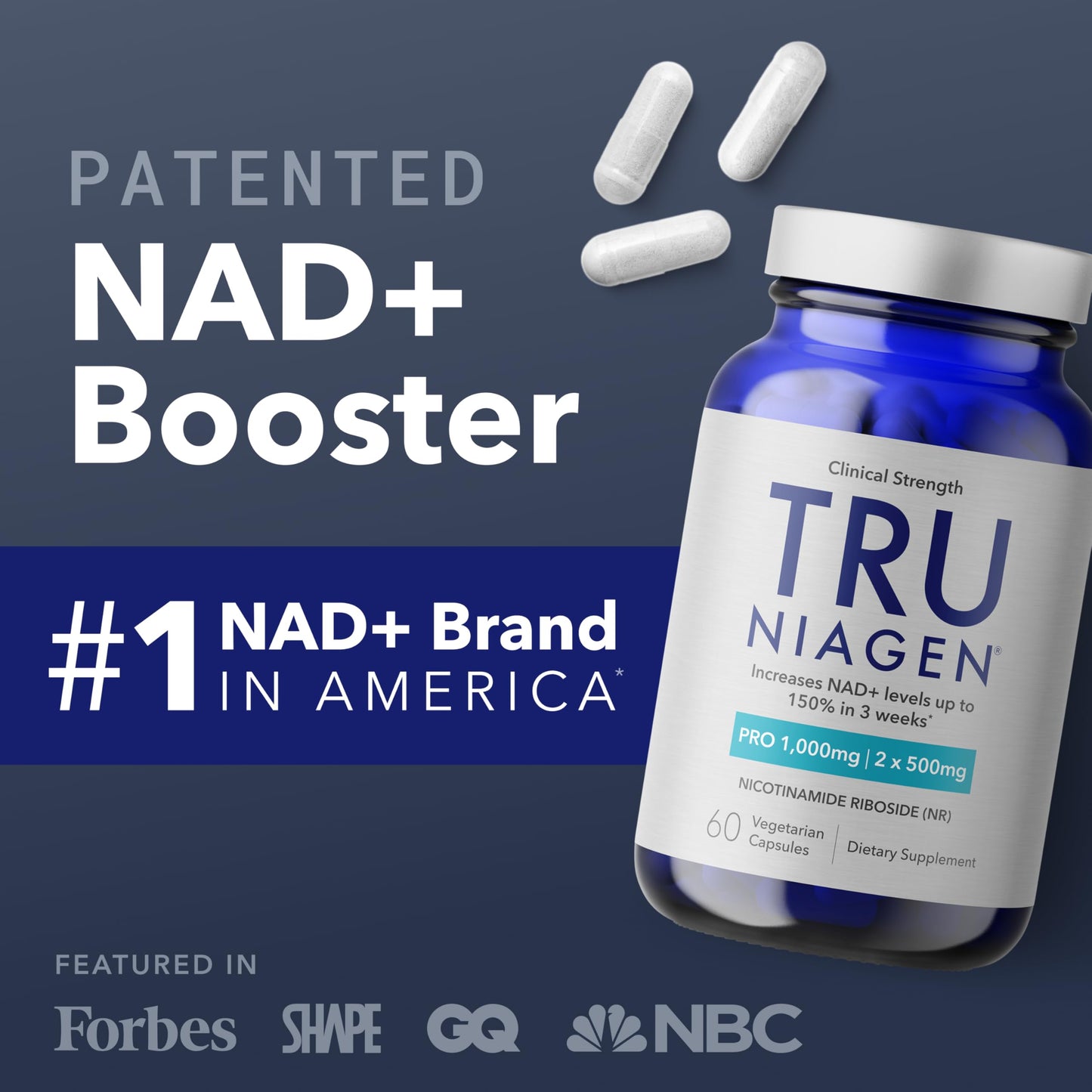 TRU NIAGEN Nicotinamide Riboside NR NAD Supplement Capsule 30 Count