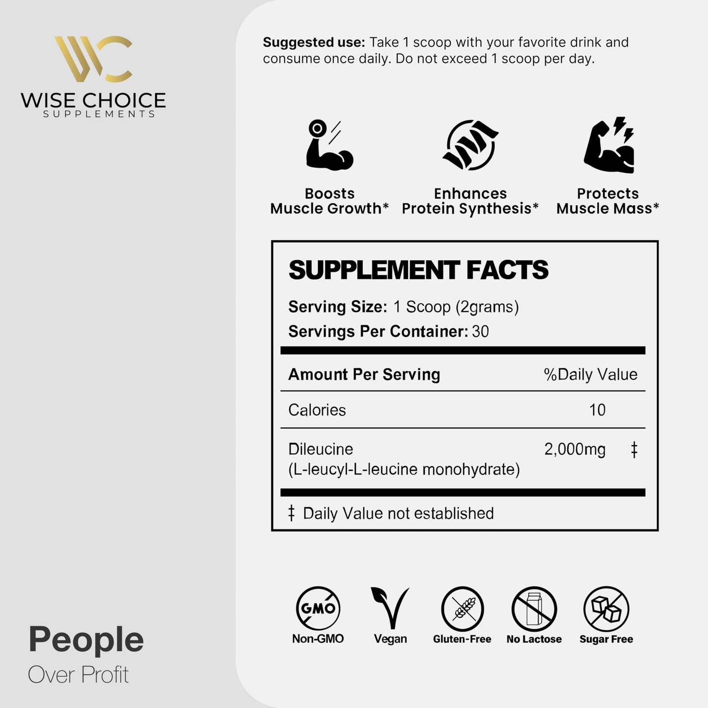 Wise Choice Supplements Dileucine Peptide Supplement Powder, 1 Ounce