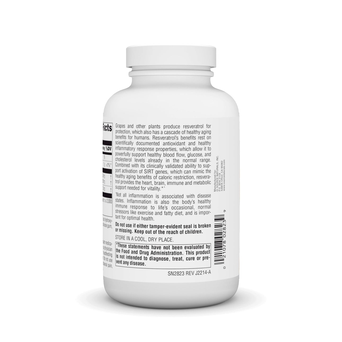 Source Naturals Resveratrol 500 Tablet, 120 Count