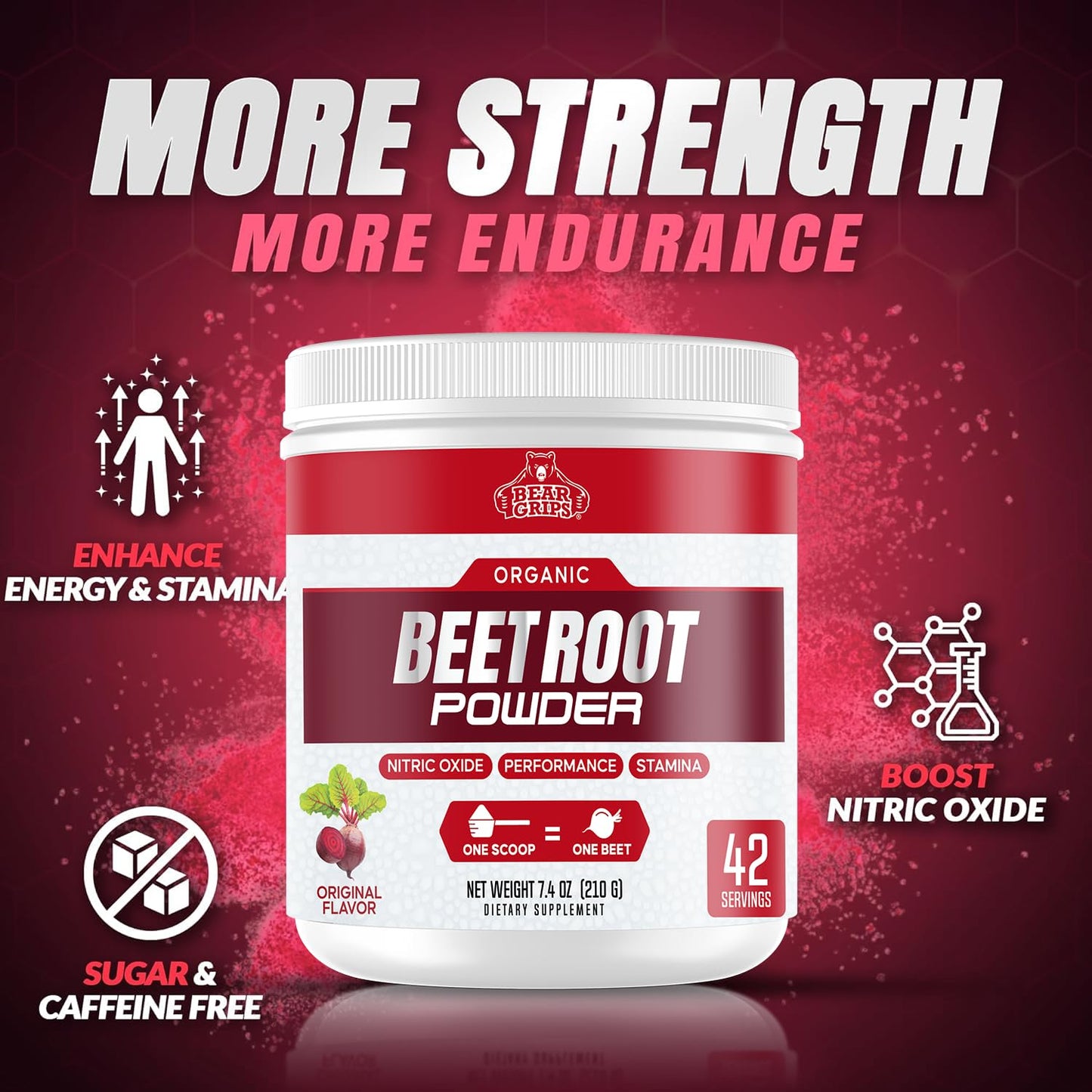 Bear Grips Beet Root Powder 7.4 Ounce