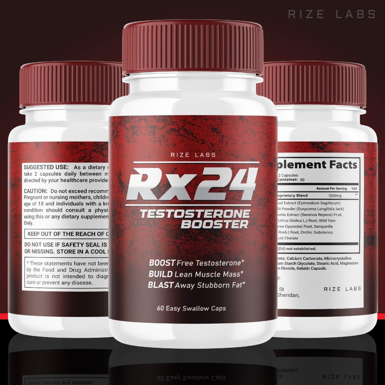 Rize Labs RX24 Dietary Pills for Men 120 Capsules