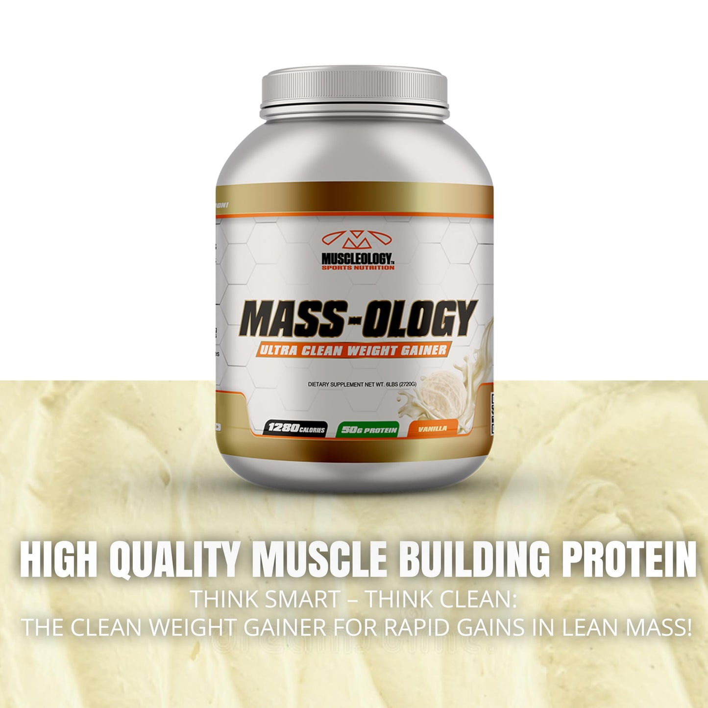 MUSCLEOLOGY Weight Gainer Whey Protein Powder Vanilla 124.8