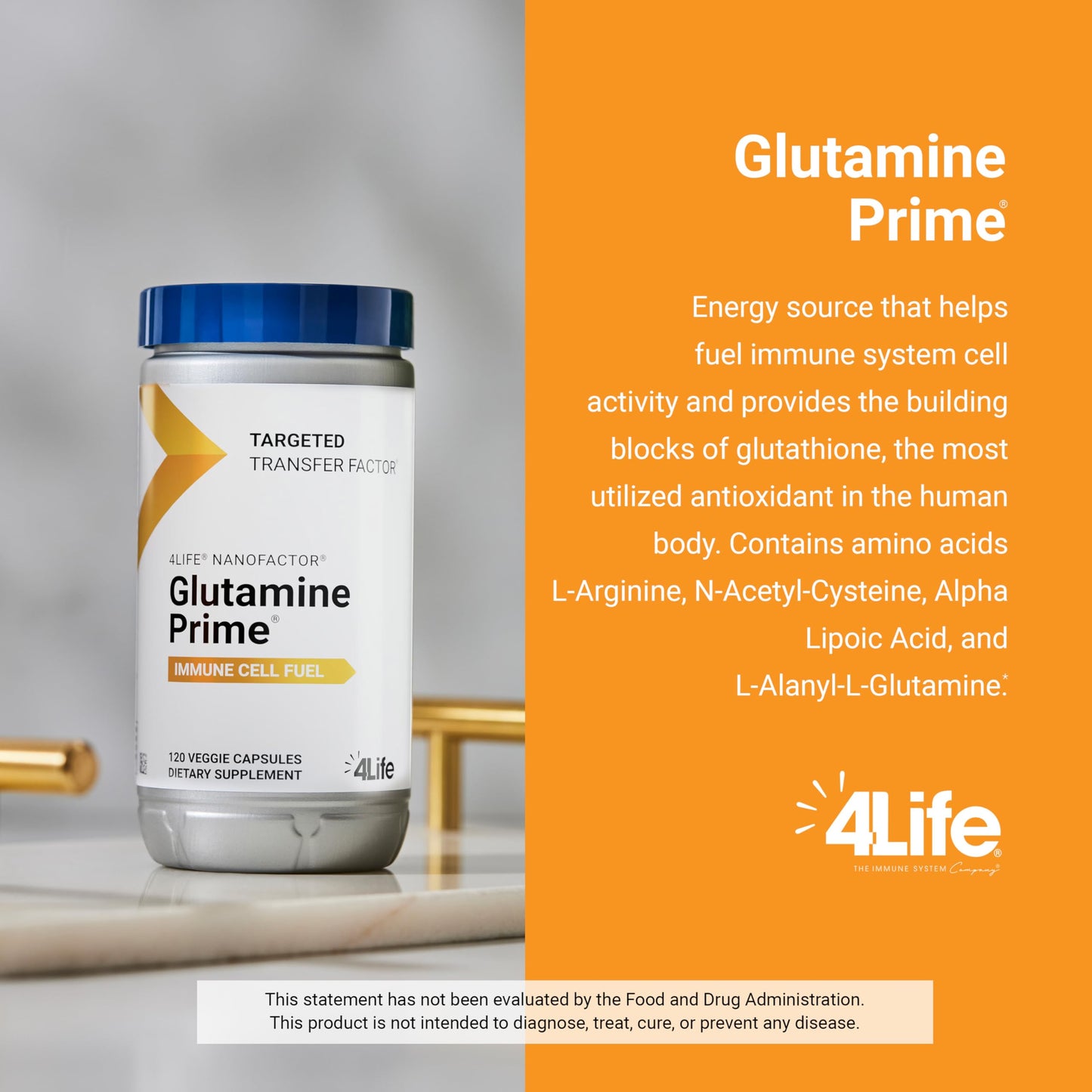 4Life Targeted Transfer Factor Glutamine Prime Immune Support 120 Capsules