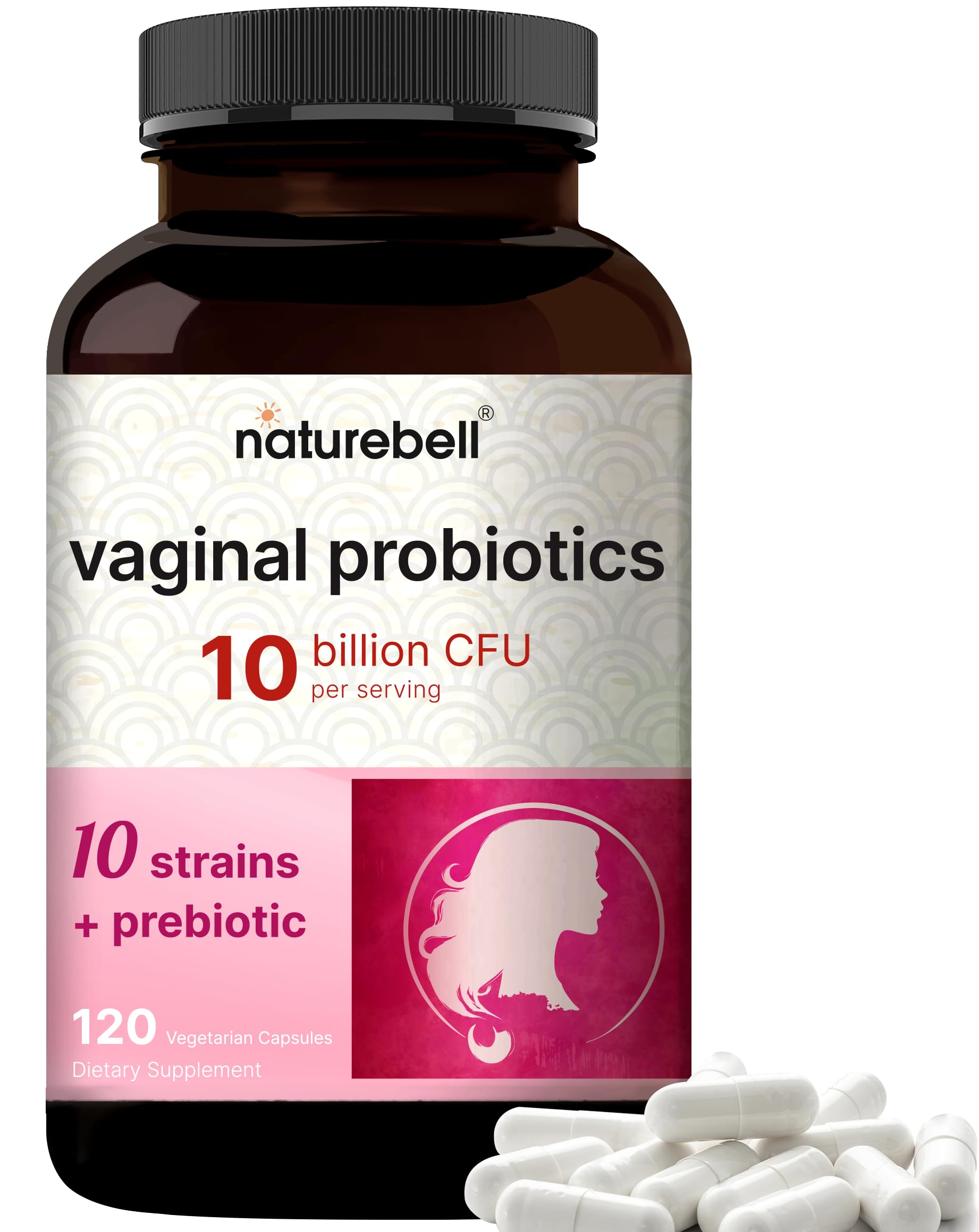 NatureBell Vaginal Probiotics for Women, 10 Billion CFU, 120 Veggie Capsules