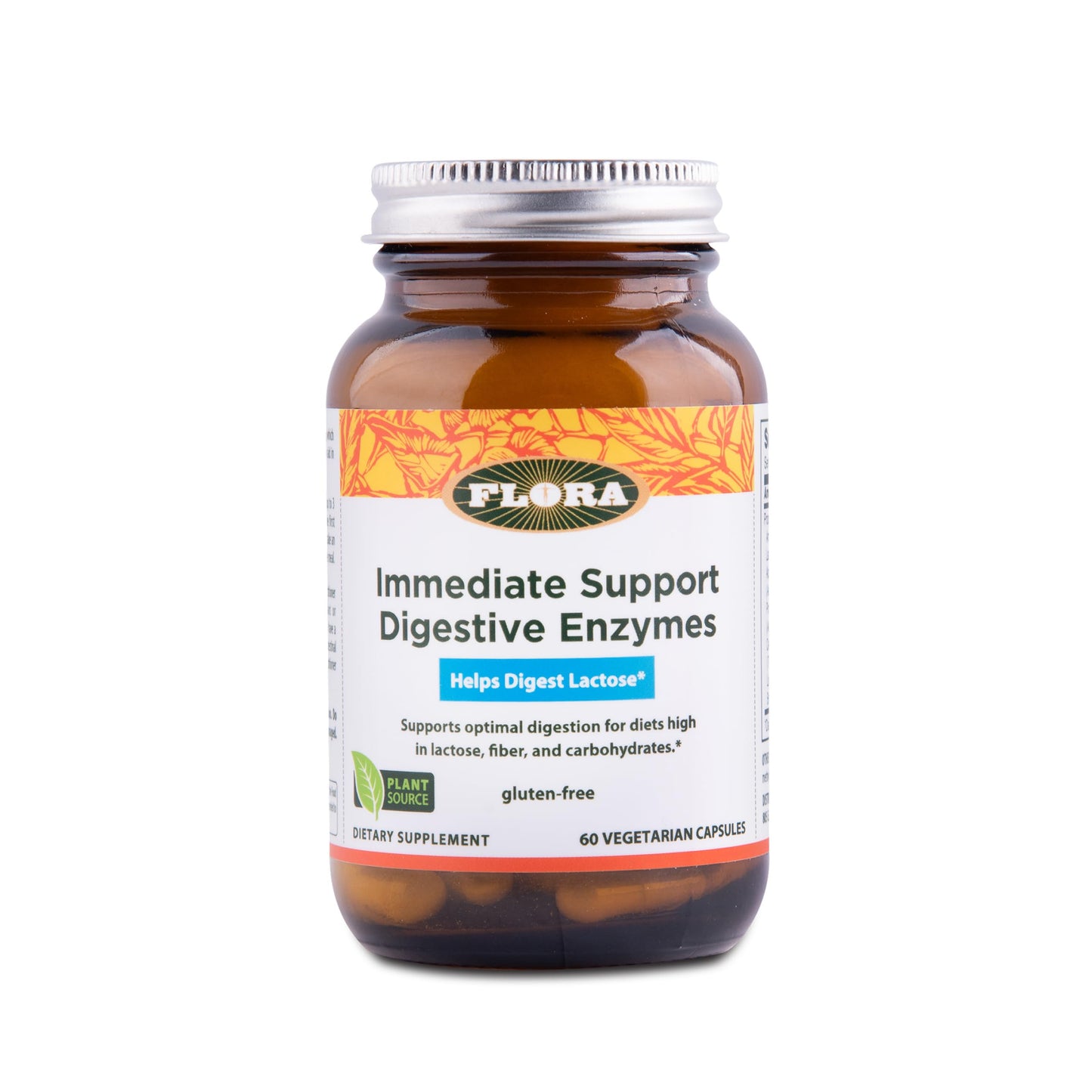 Flora Enzyme Blend of Seven Vegetarian Enzymes Capsules, 60 Count