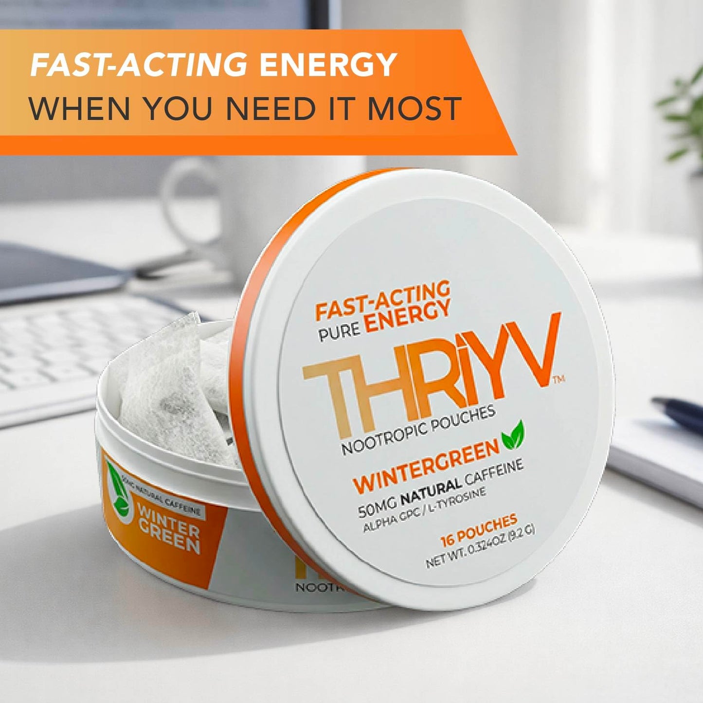 THRIYV Nootropic Energy Pouches Capsule 80 Count