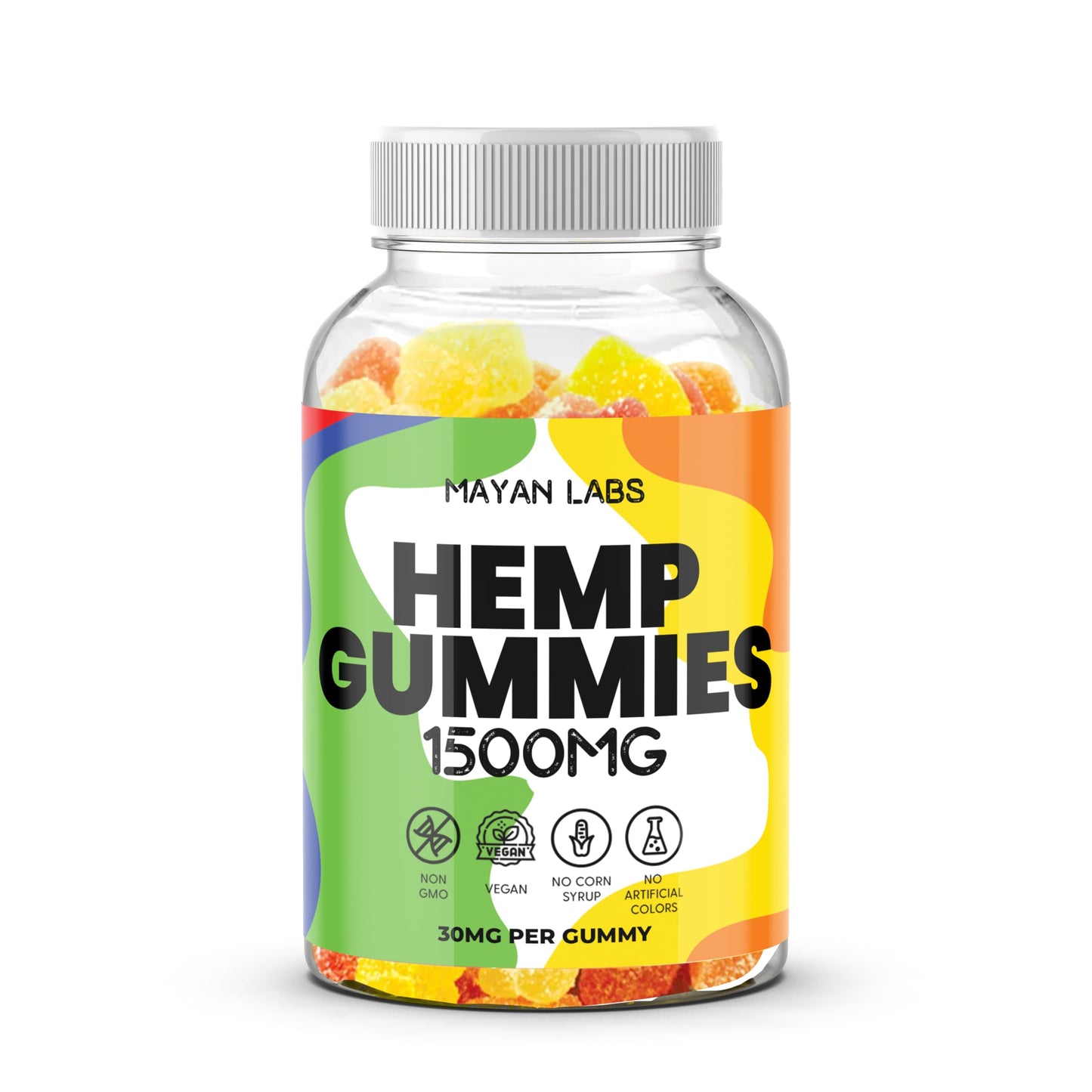 Natural Hemp Gummies High Potency Pure Organic Hemp Oil Supplement Gummy 50 Count