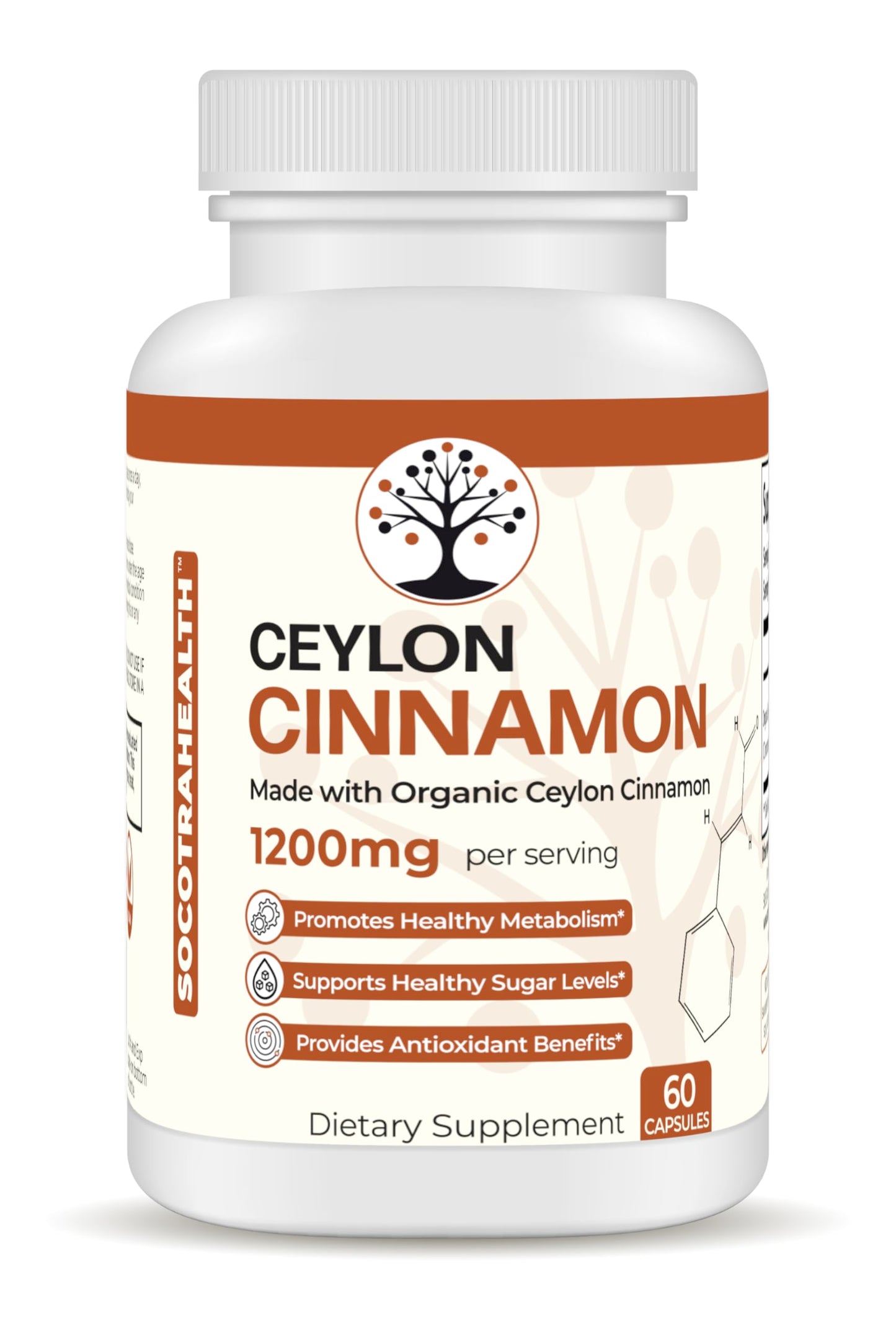 Socotra Health Ceylon Cinnamon Capsules, 60 Count