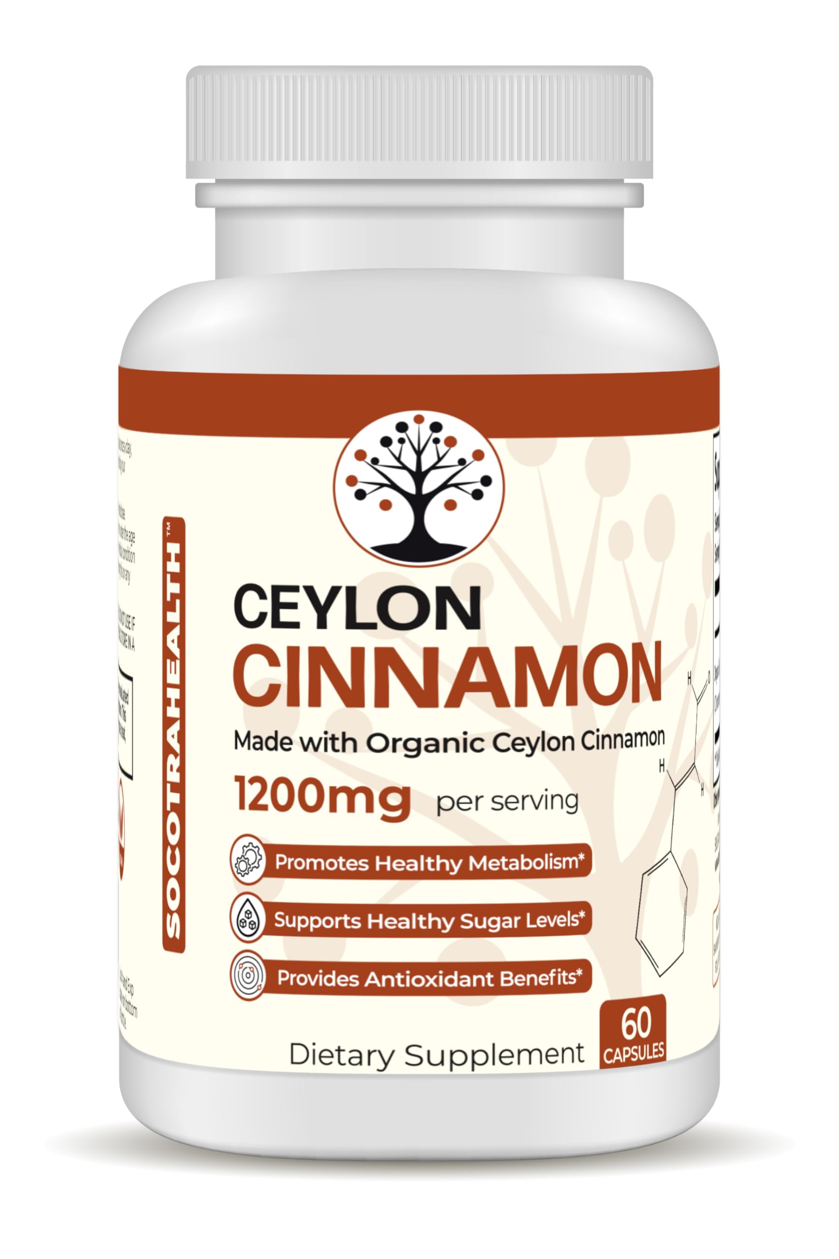 Socotra Health Ceylon Cinnamon Capsules, 60 Count