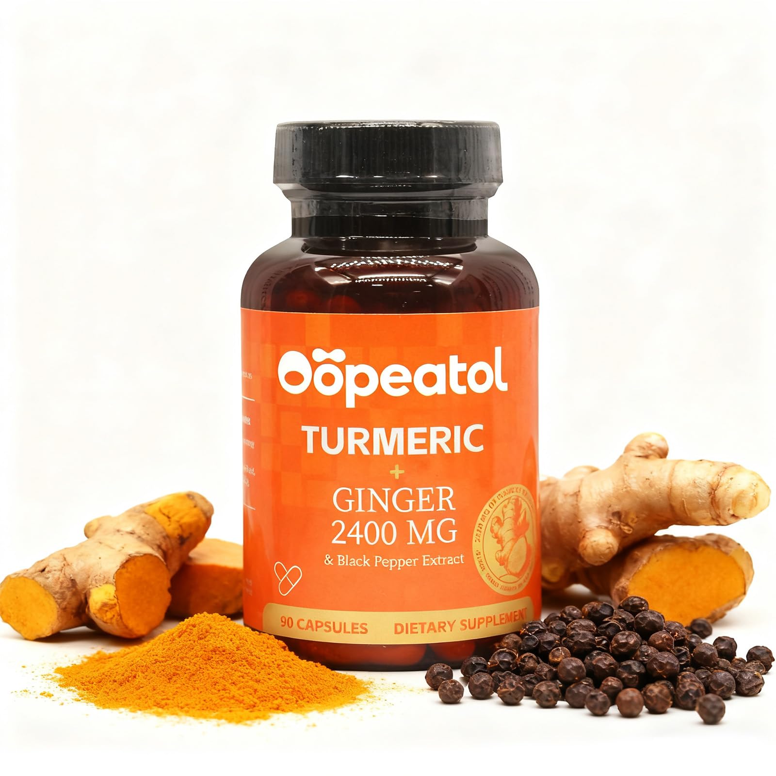 Oopeatol Turmeric Curcumin Supplement 2250mg with Black Pepper Extract 95% Curcuminoids – Joint Comfort & Immune Support for Men & Women – Antioxidant & Digestive Wellness – 90 Capsules