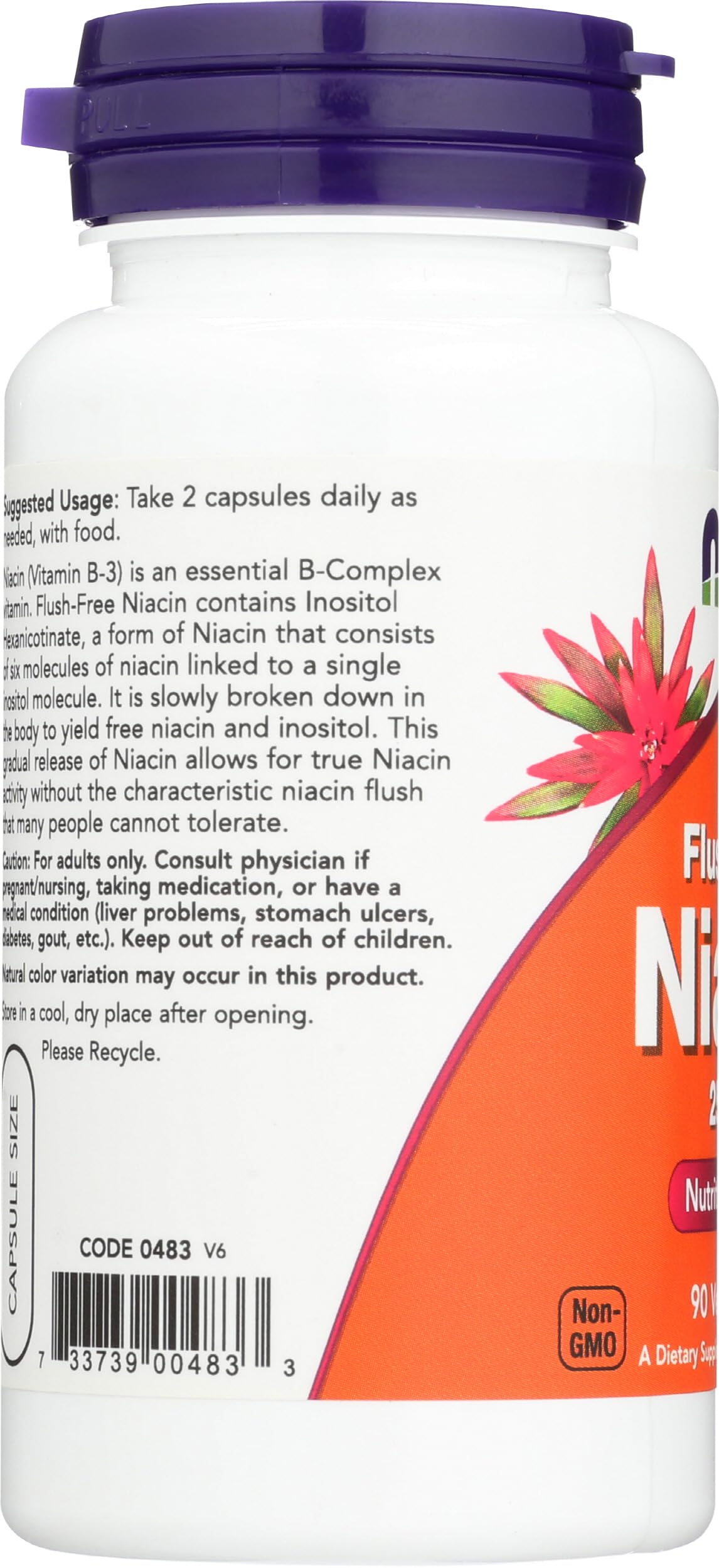 NOW Foods Niacin Flush Free Capsule, 90 Capsules