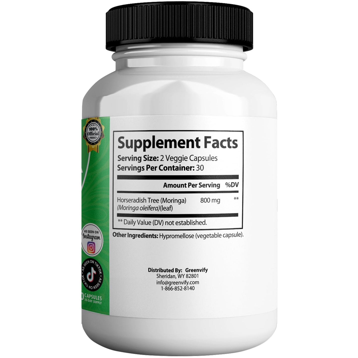GREENVIFY Robellerina Moringa Pure Max Dietary Supplement Capsule 180