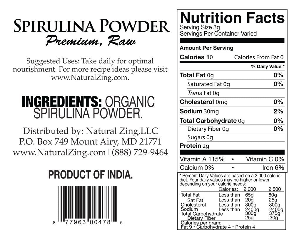 NaturalZing Spirulina Powder 8.01 oz