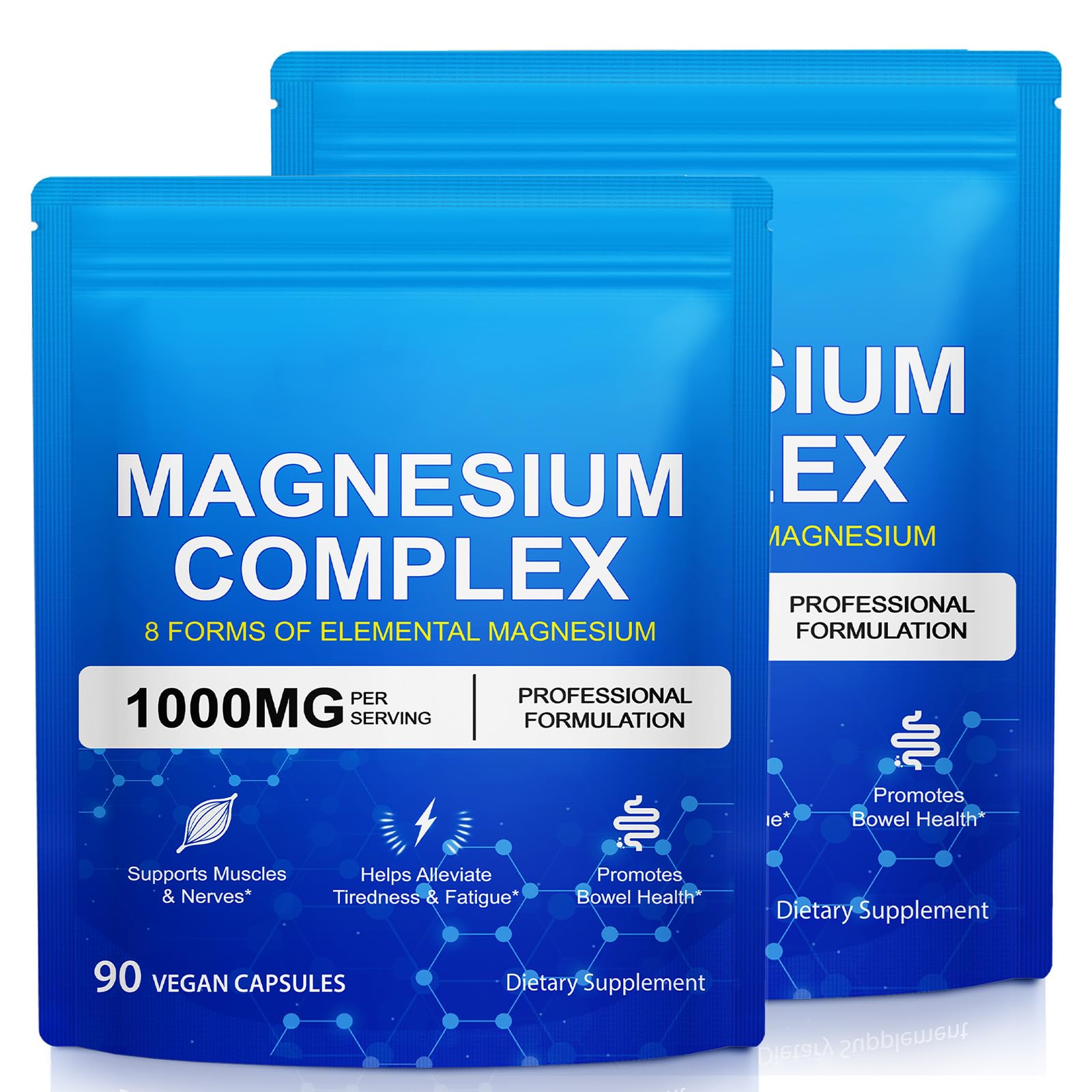 KITNOBLIS Magnesium Complex 8-in-1 High Potency with 8 Essential Forms, Vegan Capsules, 180 Capsules