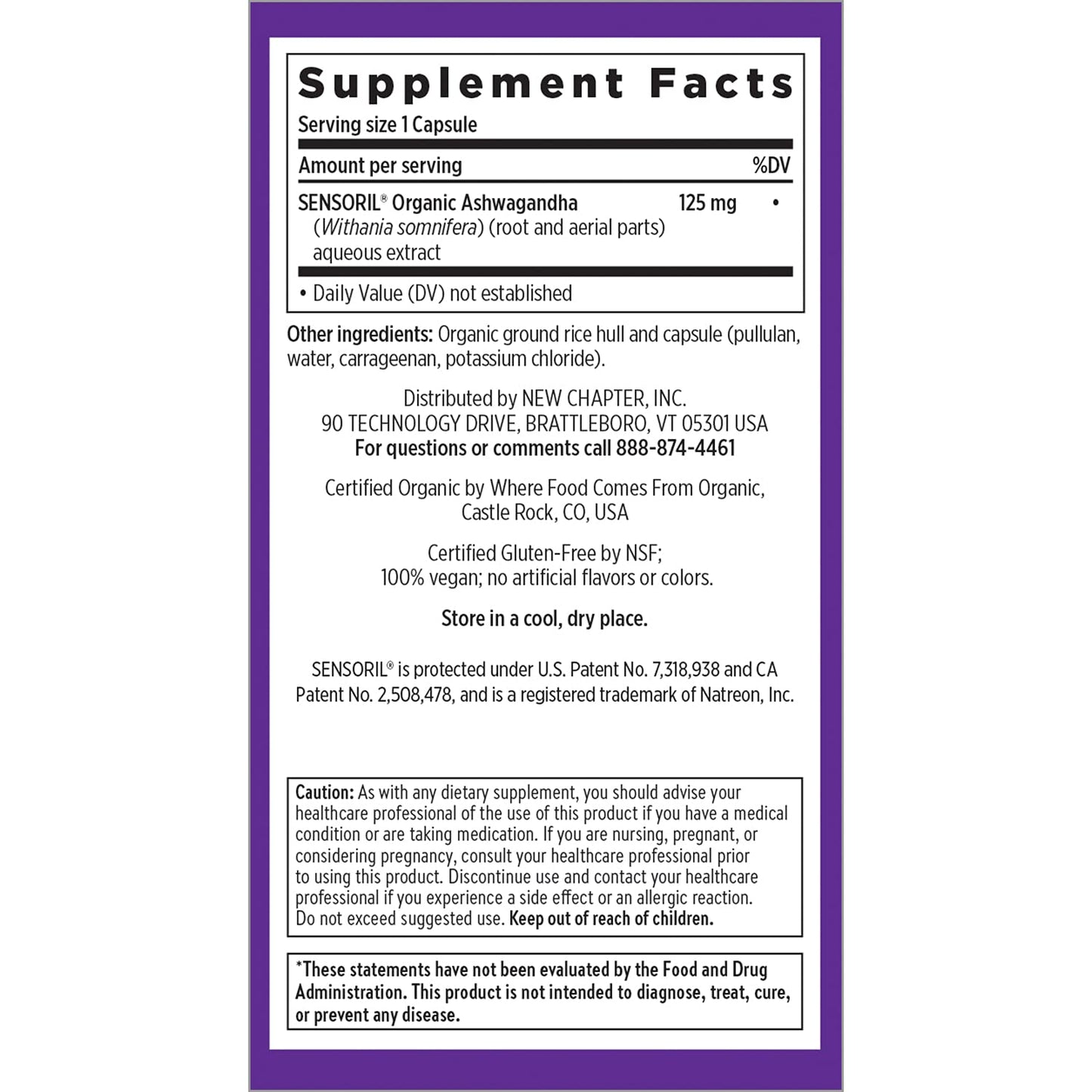 New Chapter Organic Ashwagandha Supplement Capsule 60 Count