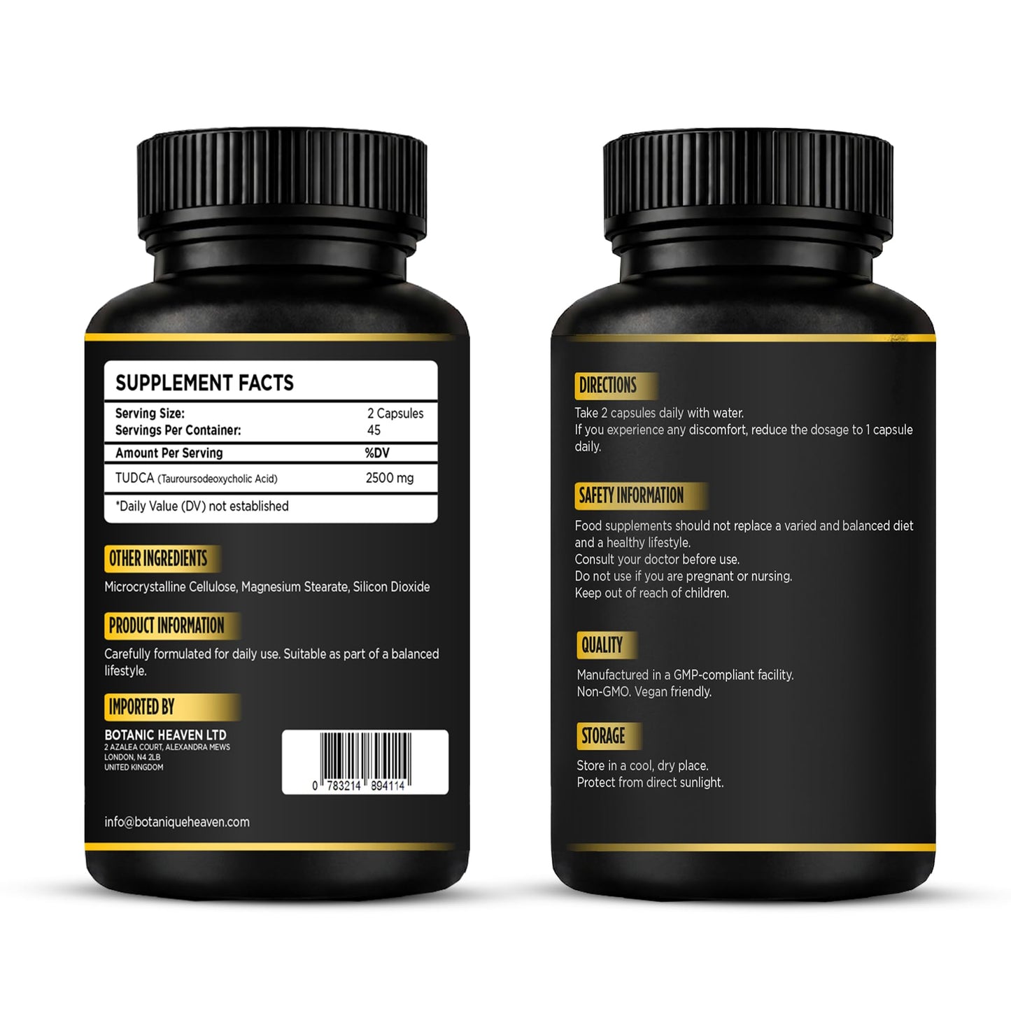 Botanique Heaven TUDCA 2500mg Capsules – Tauroursodeoxycholic Acid – Advanced Liver & Gallbladder Support – High Strength Bile Salts Formula, 90 Capsules
