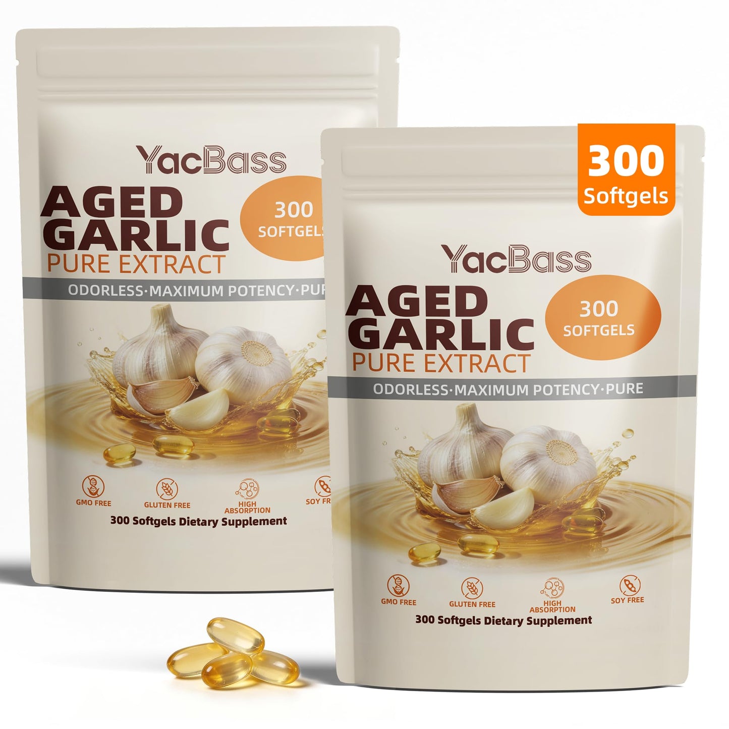 YacBass Aged Garlic Extract Softgels 600