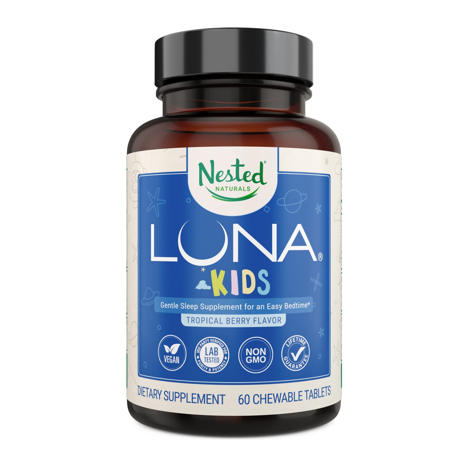 Nested Naturals Luna Kids Gentle Sleep Supplement Tablets, 60 Tablets