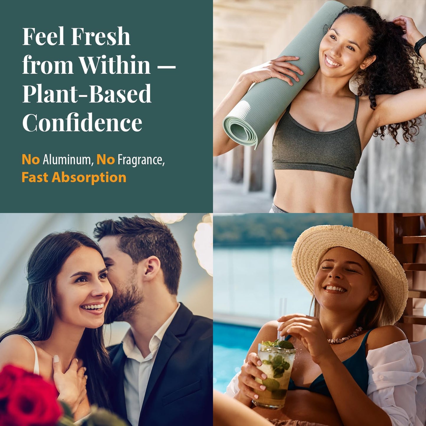 Flarovexarith Chlorophyll Women's Body Deodorizing Supplement for Body Odor, Fresh Breath & Gut Detox, Vegan with Matcha Green Tea, Apple Cider Vinegar, 60 Capsules
