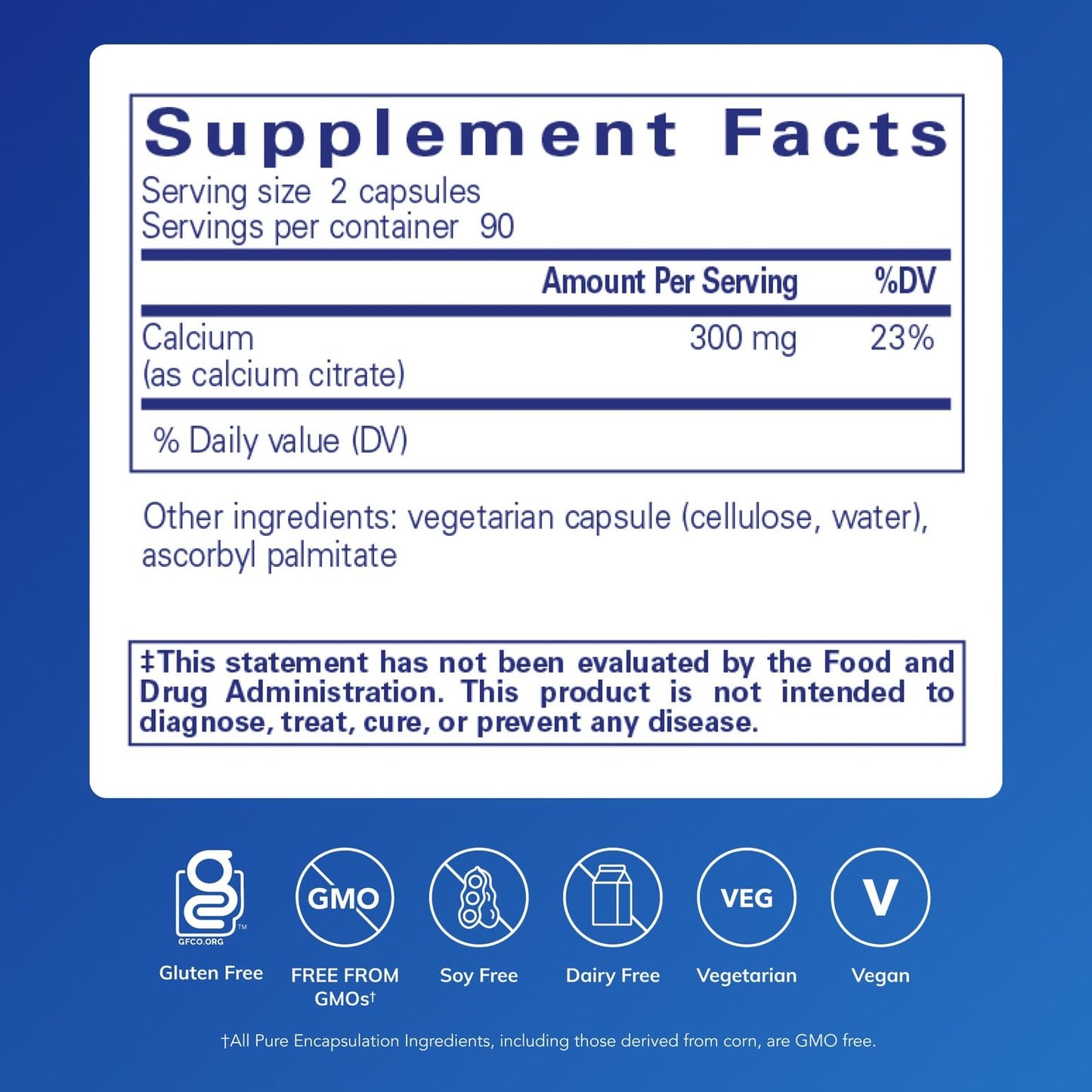 Pure Encapsulations Calcium (Citrate) Capsules, 180