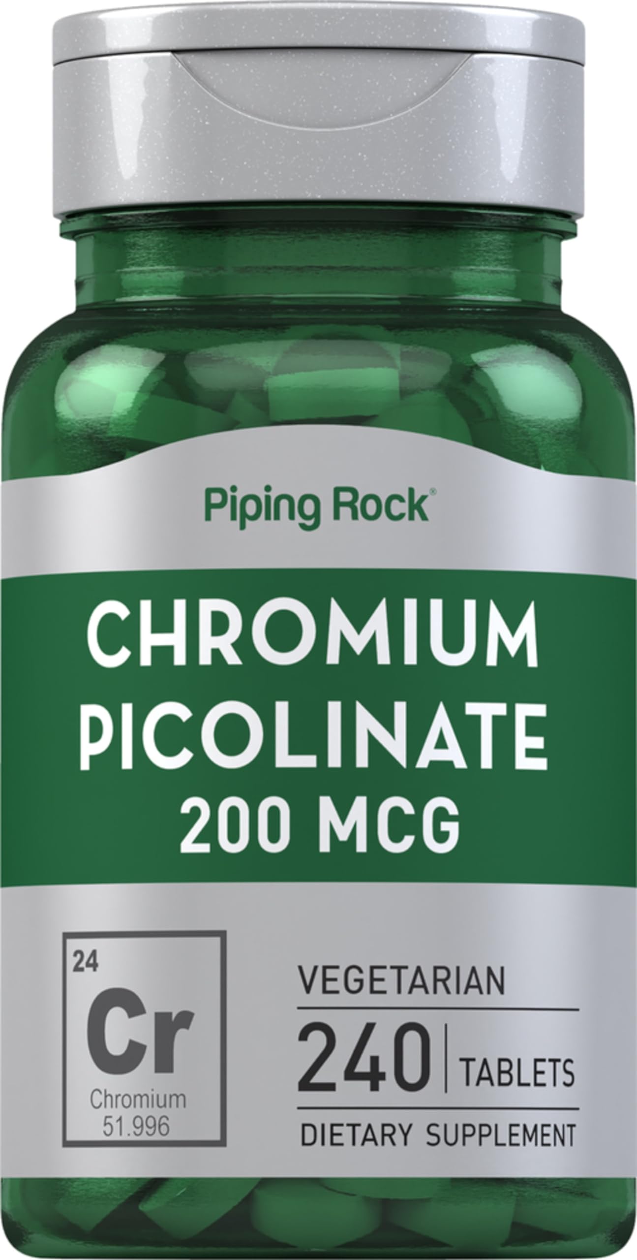 Piping Rock Chromium Picolinate 200mcg, 240 Tablets