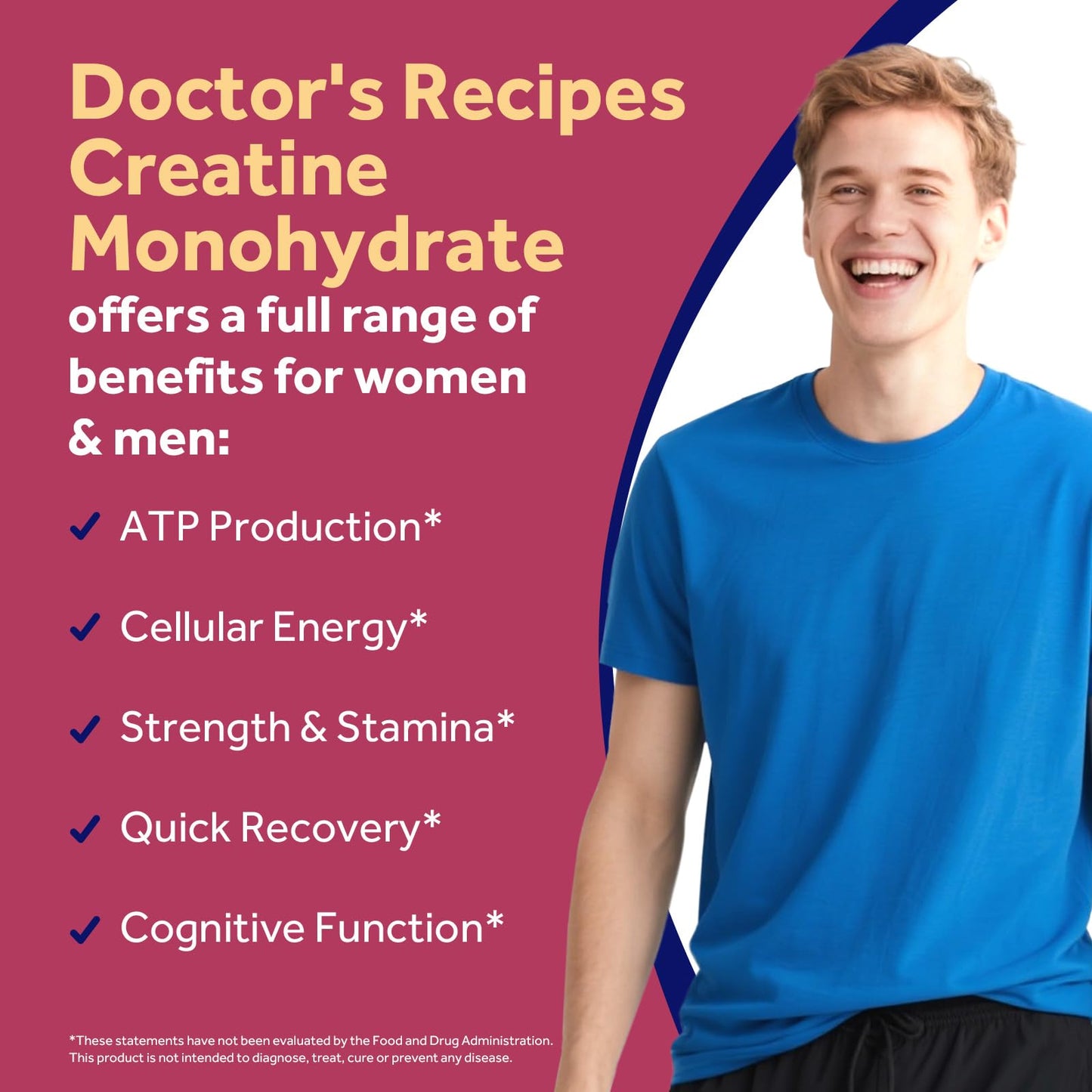 Doctor's Recipes Creatine Monohydrate 3000 mg Per Serving, Micronized Creatine Capsules, 120 Capsules