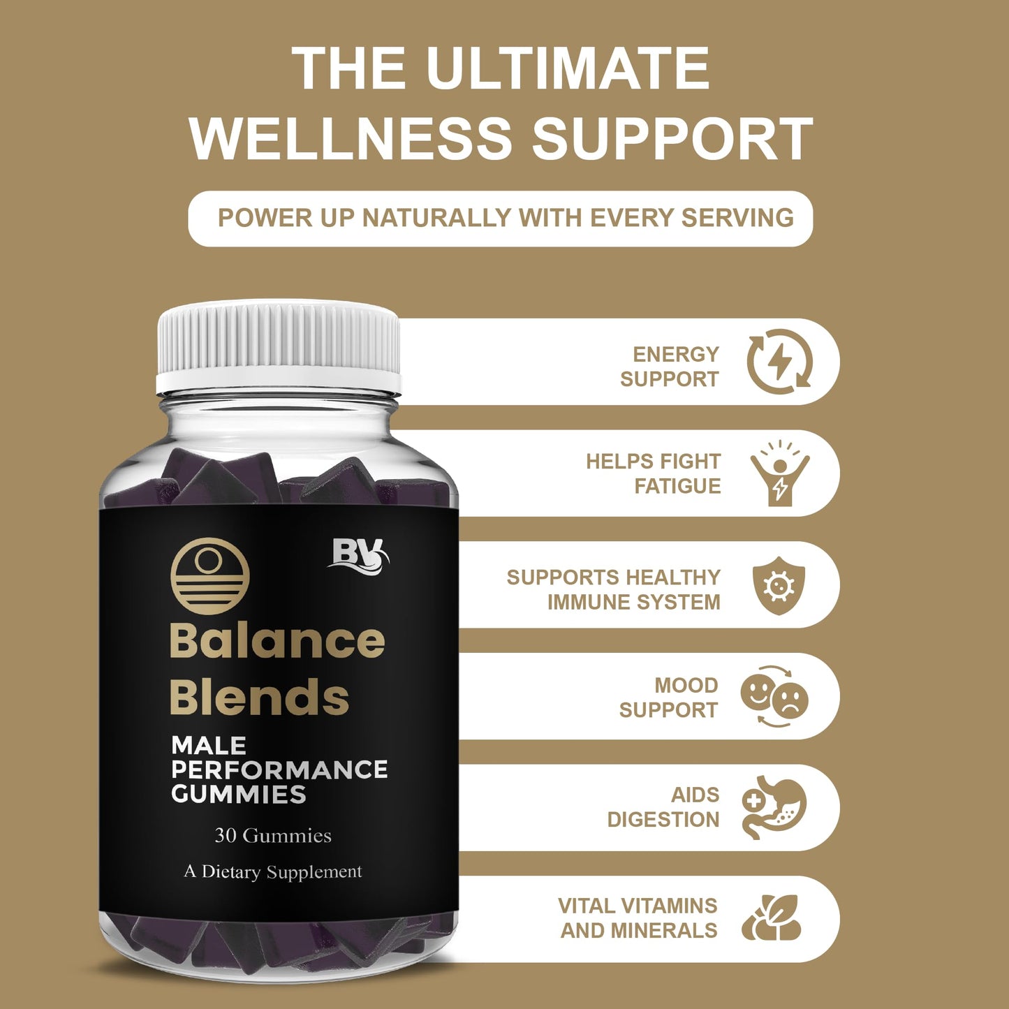 BLUE VIBE Balance Blends Premium Performance Formula Gummies 30 Gummies