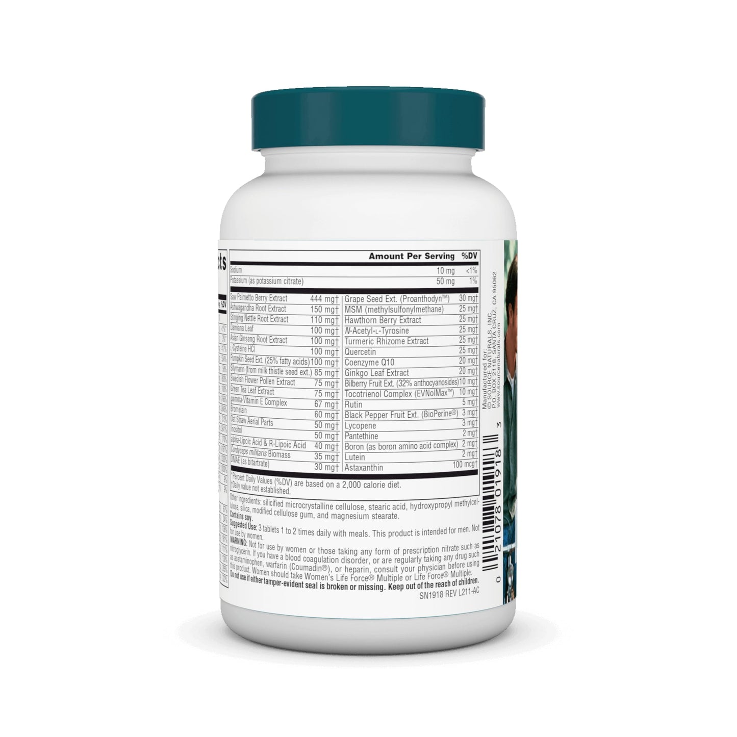 Source Naturals Men's Life Force Multiple Daily Multivitamin & Immune Health Supplement, 45 Tablets
