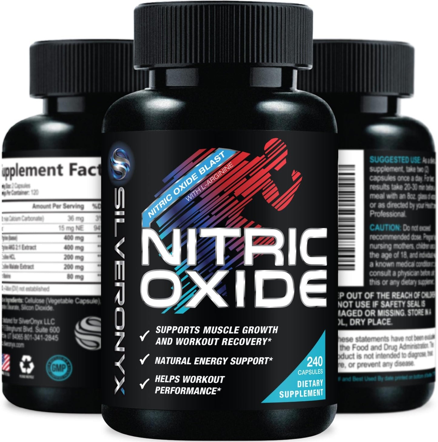 SILVERONYX Nitric Oxide Booster Capsules 240 Capsules