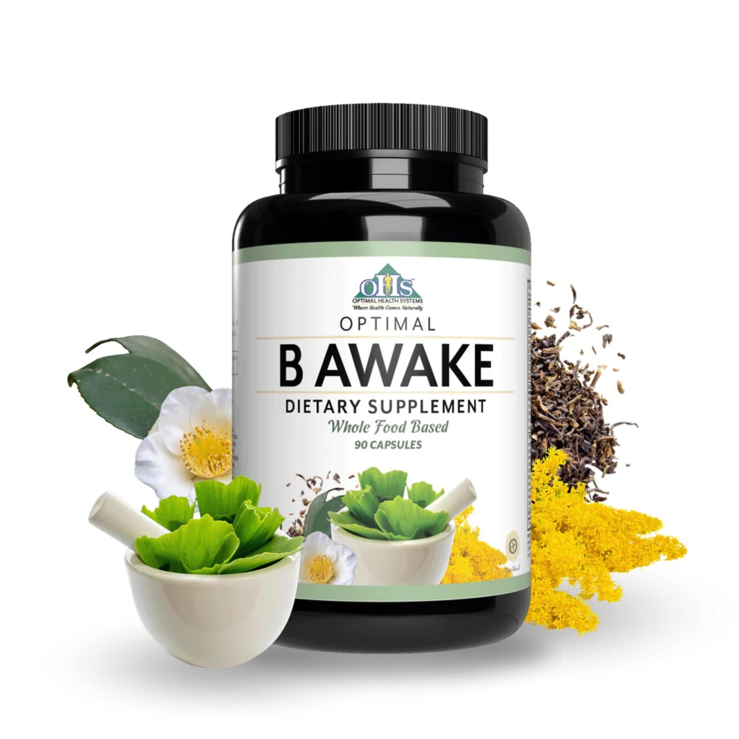 Optimal Health Systems B Awake Whole Food B Complex Formula Capsules, 90 Count