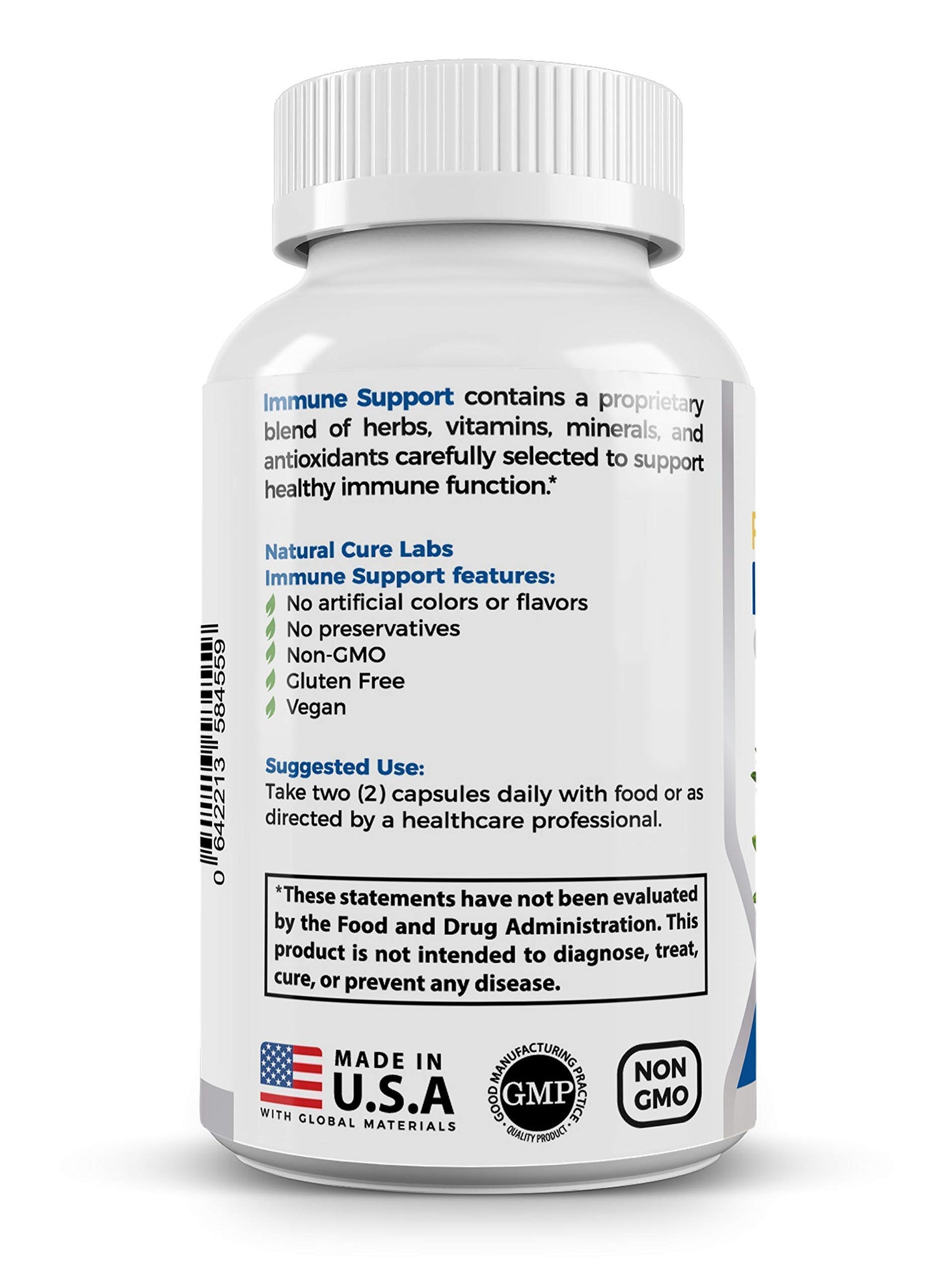 Natural Cure Labs Premium Monolaurin 600mg + Immune Support Capsules, 600-count