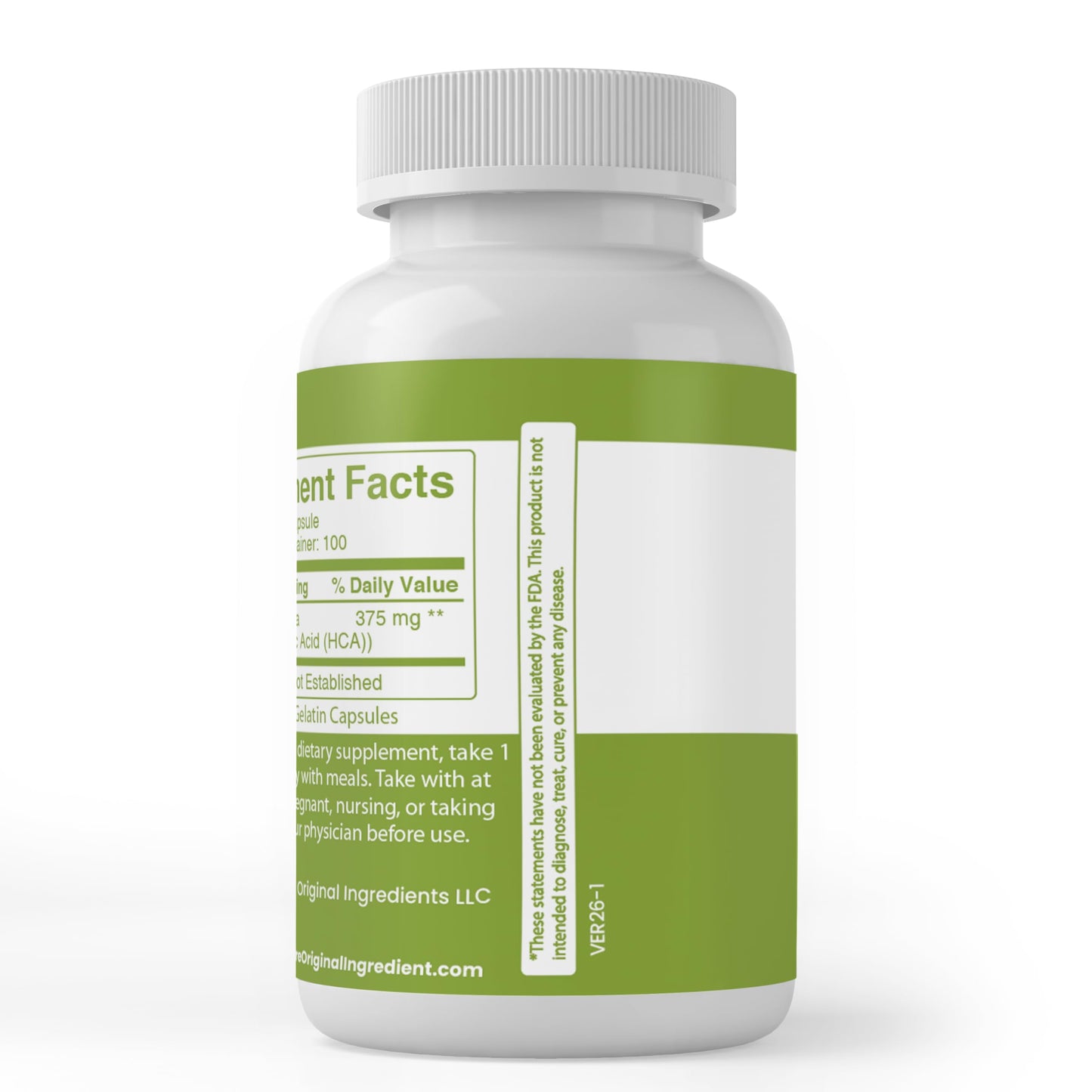 PURE ORIGINAL INGREDIENTS Garcinia Cambogia Capsules 100 Capsules