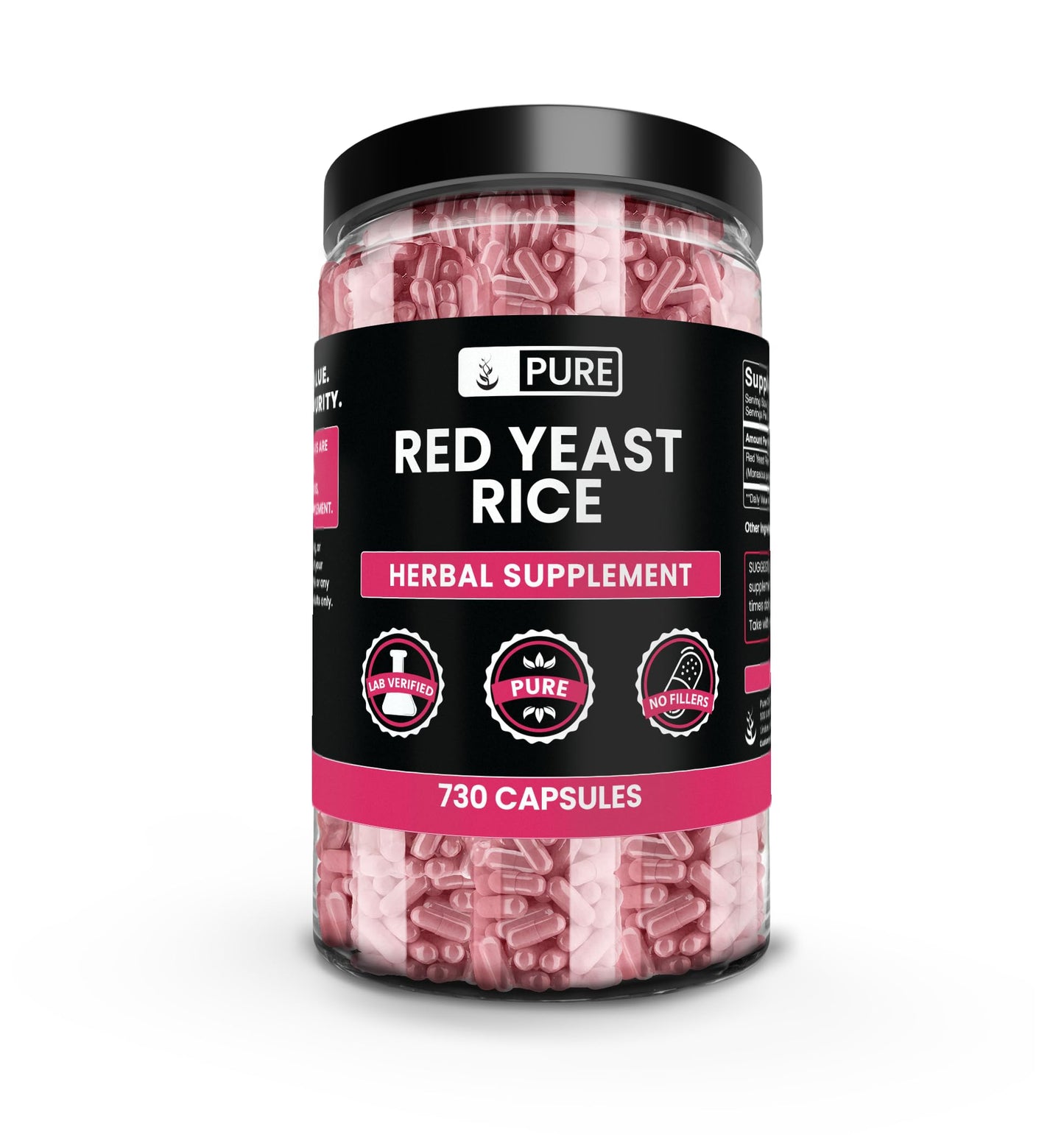 PURE ORIGINAL INGREDIENTS Red Yeast Rice Capsules 730
