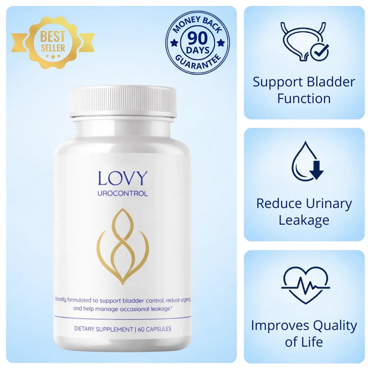 Ella Ola Kids Lovy Urocontrol Capsule, 60 Count