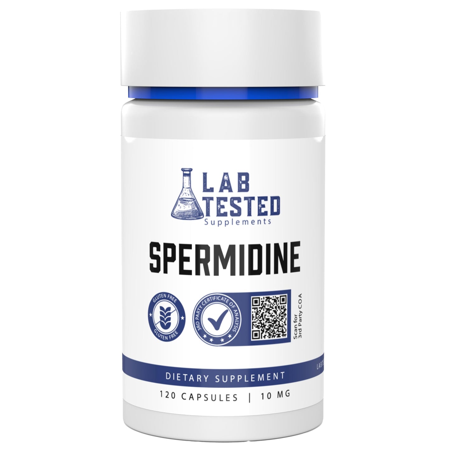 Lab Tested Supplements Spermidine 3HCL Supplement Capsules 120