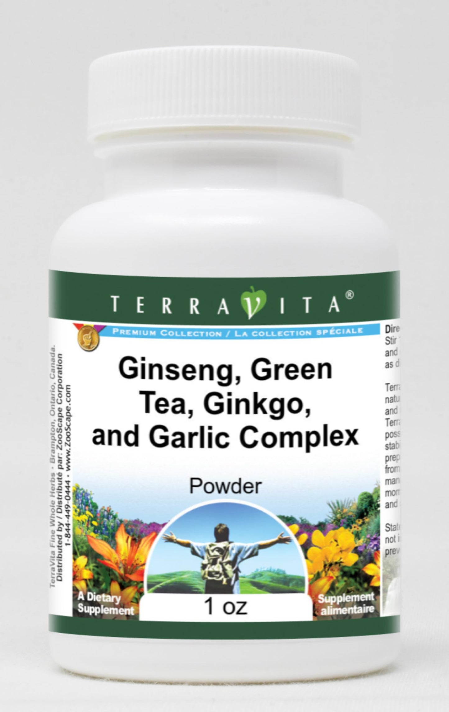 Terravita Ginseng, Green Tea, Ginkgo, and Garlic Complex Powder, 3 Pack