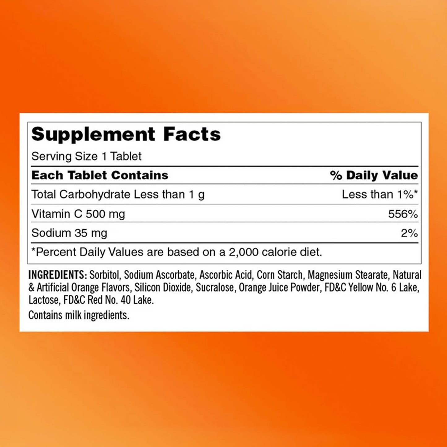 Generic KKL Chewable Extra Strength Vitamin C 500 mg Tablet, 500 Count