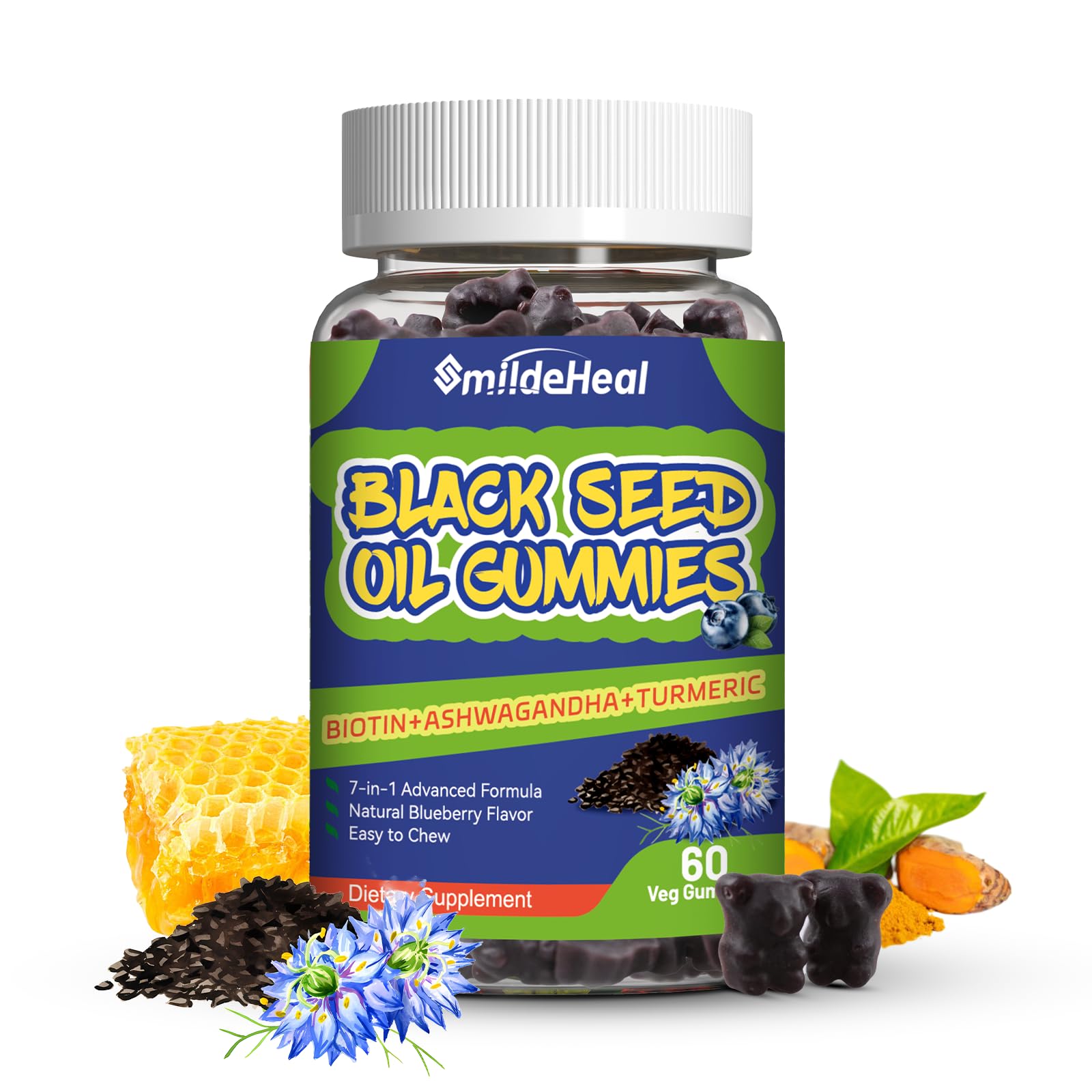 SmildeHeal Black Seed Oil Gummies, 60 Count