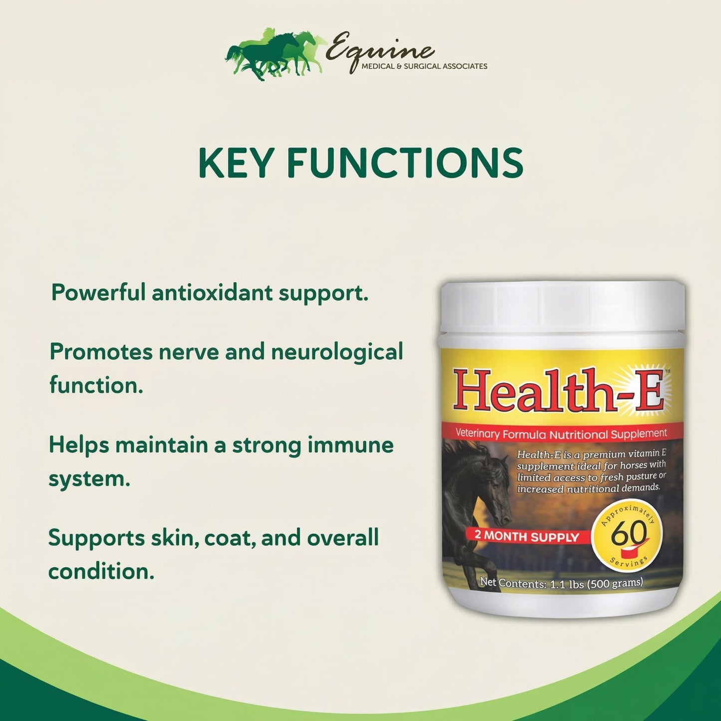 Health-E Vitamin E Supplement for Horses Powder 60 Servings