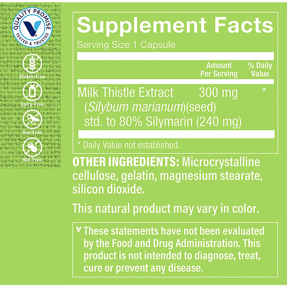 The Vitamin Shoppe Milk Thistle 300 MG - Liver Health Support, Detoxification & Antioxidant Protection Capsules, 200 Count