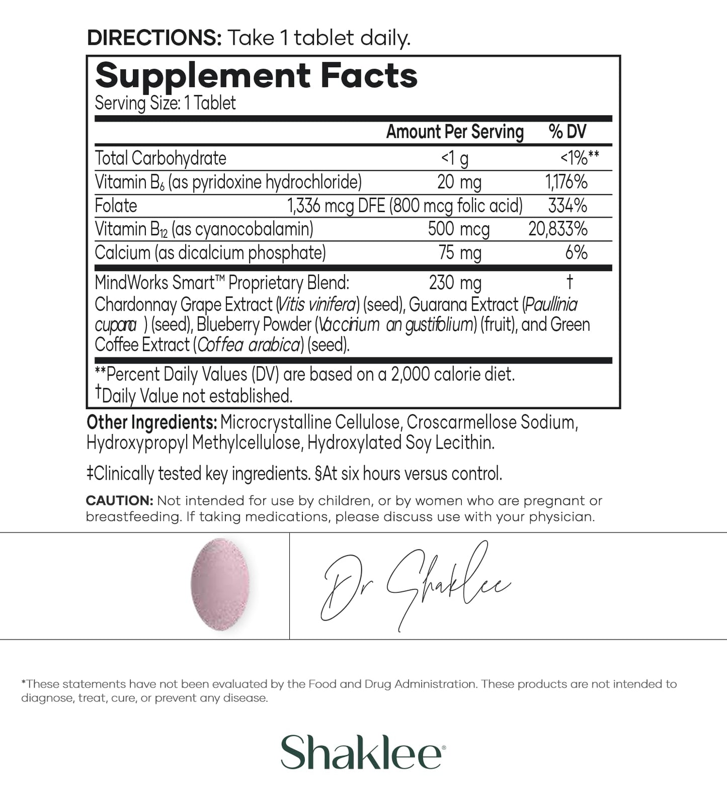 Shaklee MindWorks Brain Health Supplement, 30 Tablets