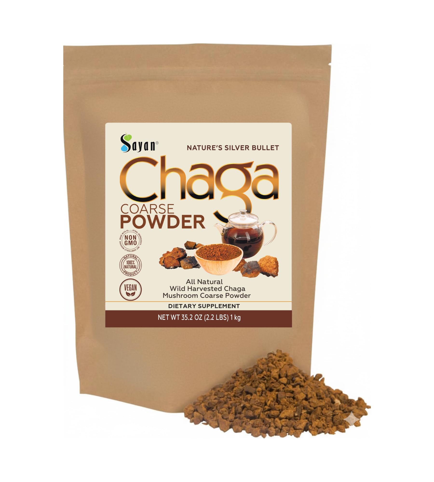 Sayan Coarse Chaga Powder, 35.2 oz