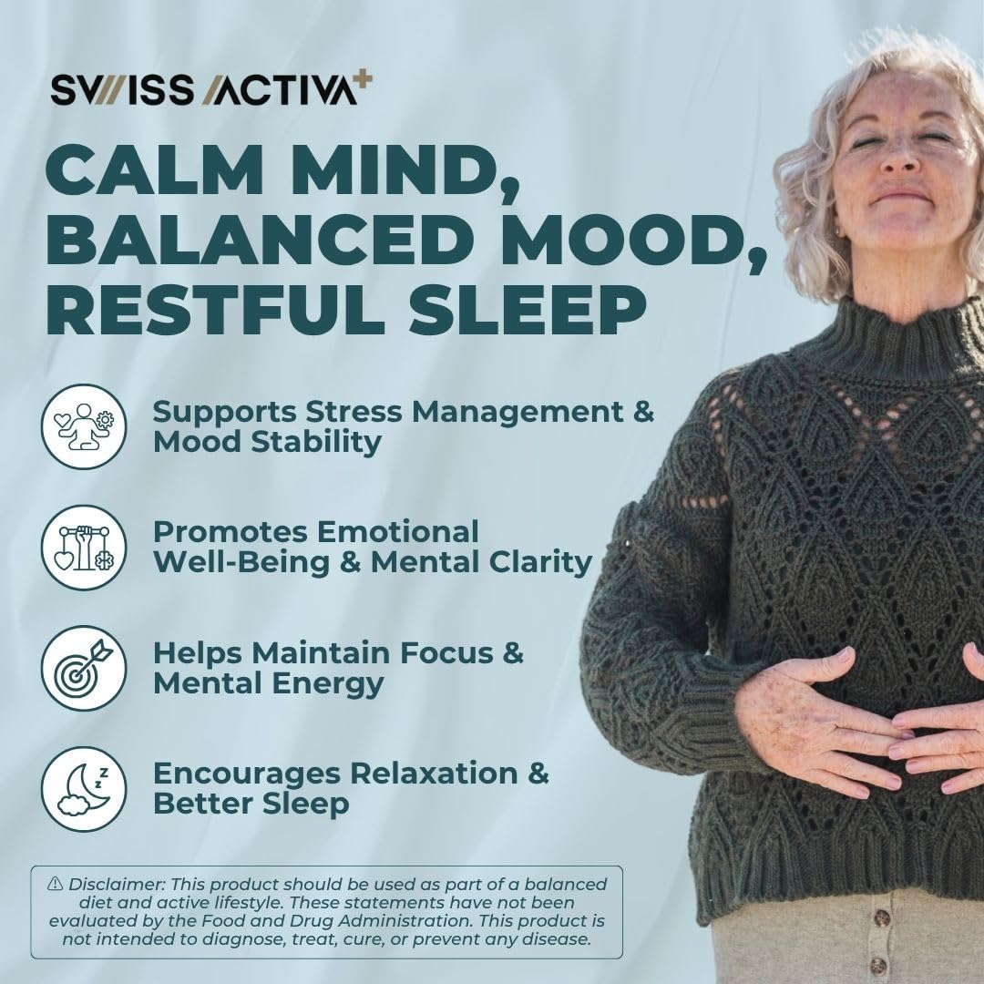Swiss Activa+ Labs Stress Relief & Calm Supplement for Women Capsule 30 Count